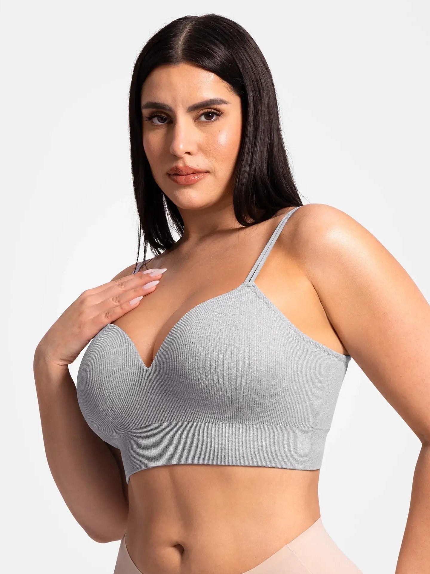 Lift Adjustable Seamless Wireless Ribbed Bra