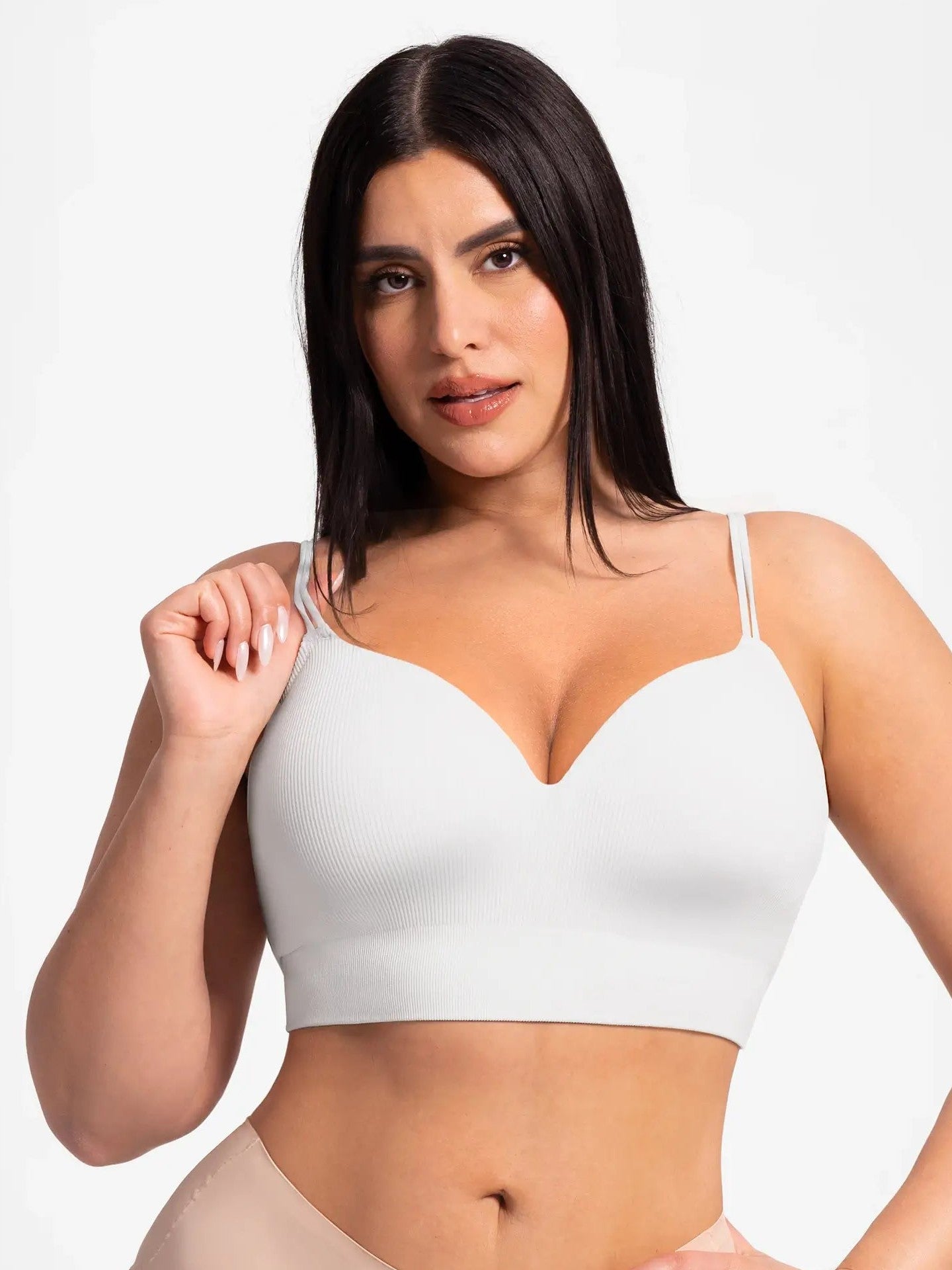 Lift Adjustable Seamless Wireless Ribbed Bra