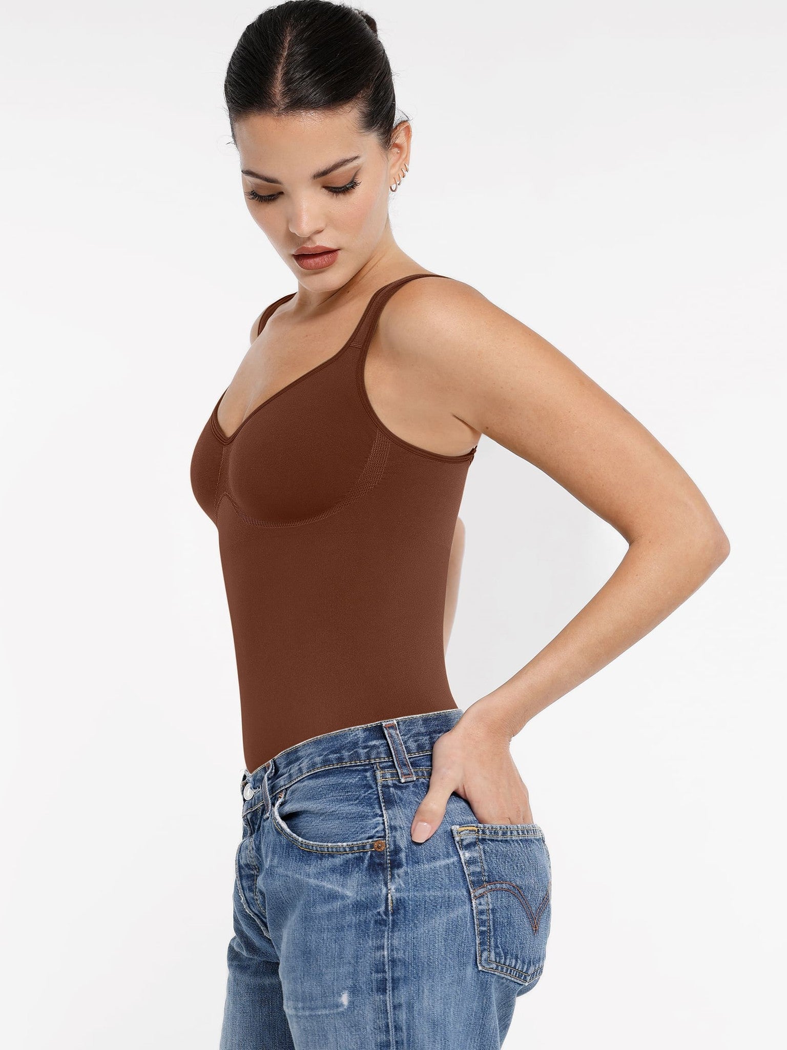 Support Diamond Neck Seamless Shaping Bodysuit