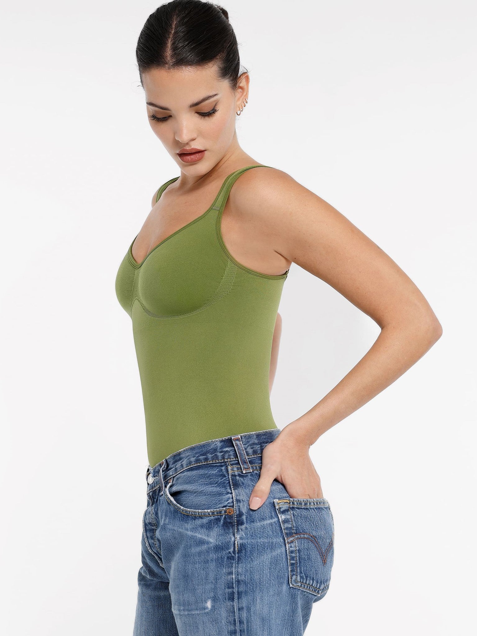 Support Diamond Neck Seamless Shaping Bodysuit