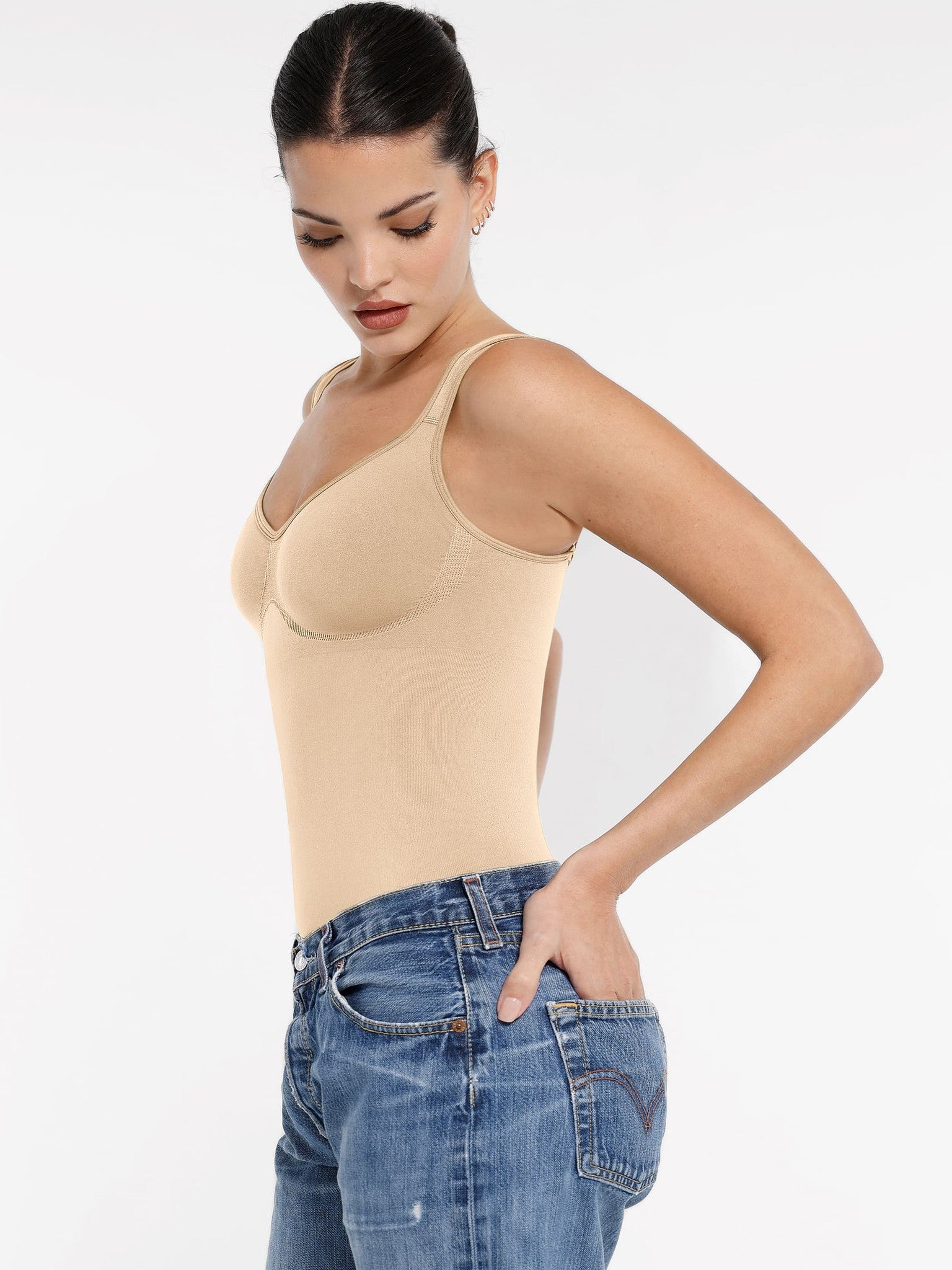 Support Diamond Neck Seamless Shaping Bodysuit