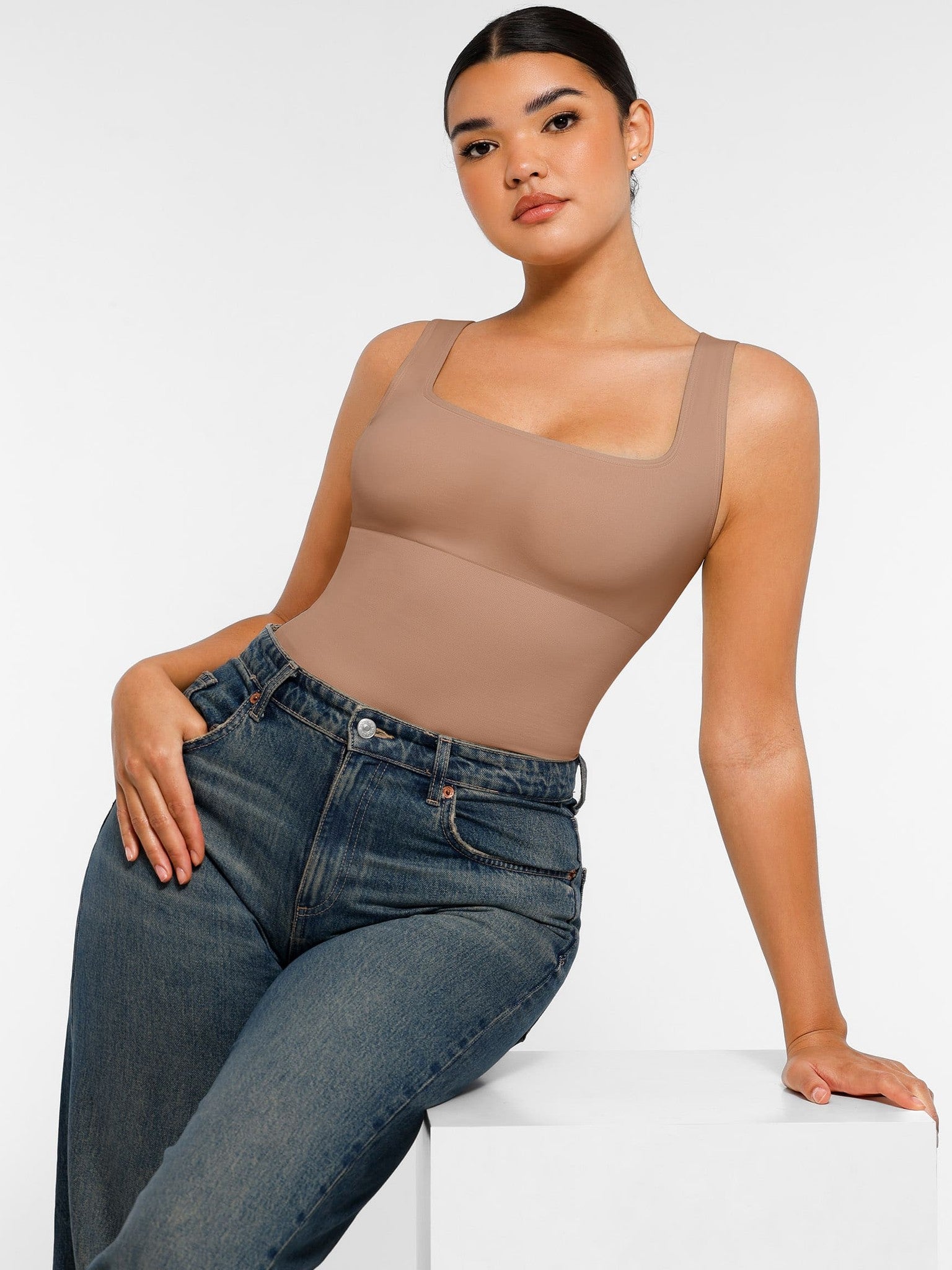 Square Neck Soft Seamless Bodysuit