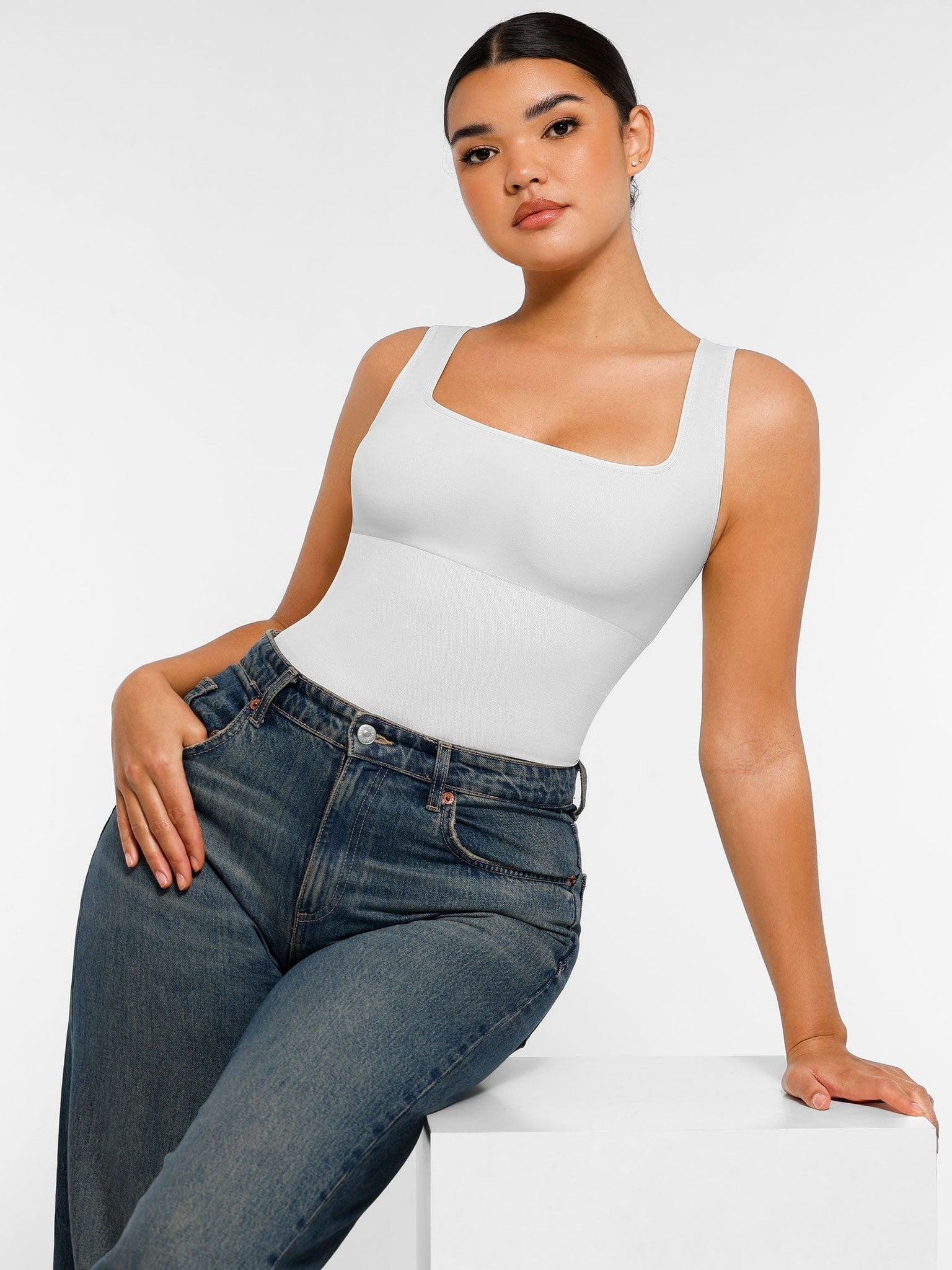 Square Neck Soft Seamless Bodysuit