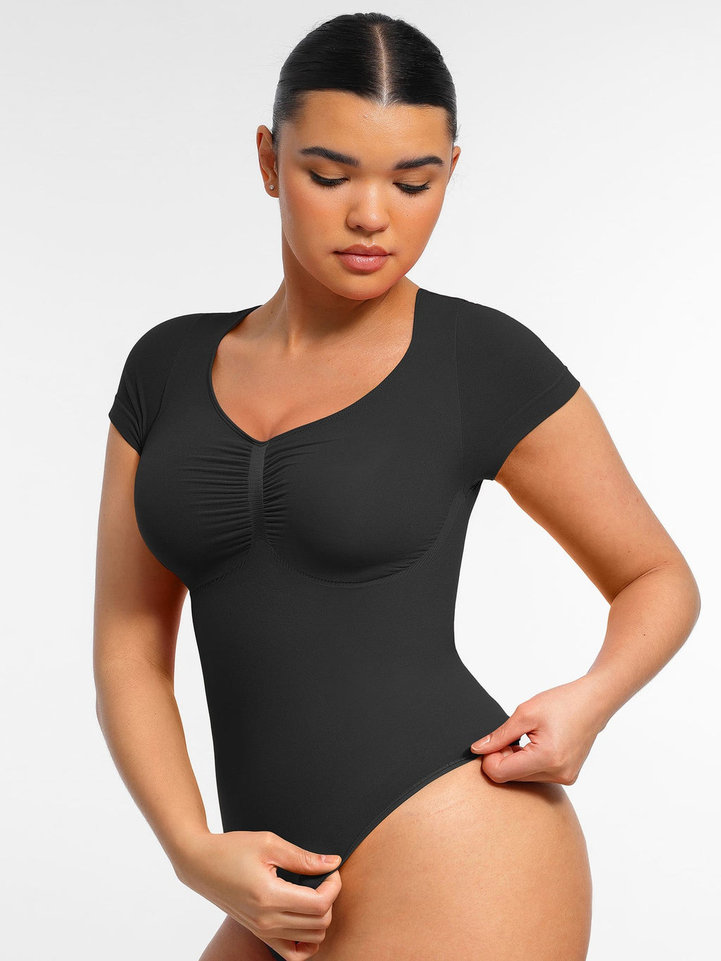 Tummy Control Seamless Short-Sleeve Bodysuit