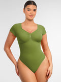Tummy Control Seamless Short-Sleeve Bodysuit