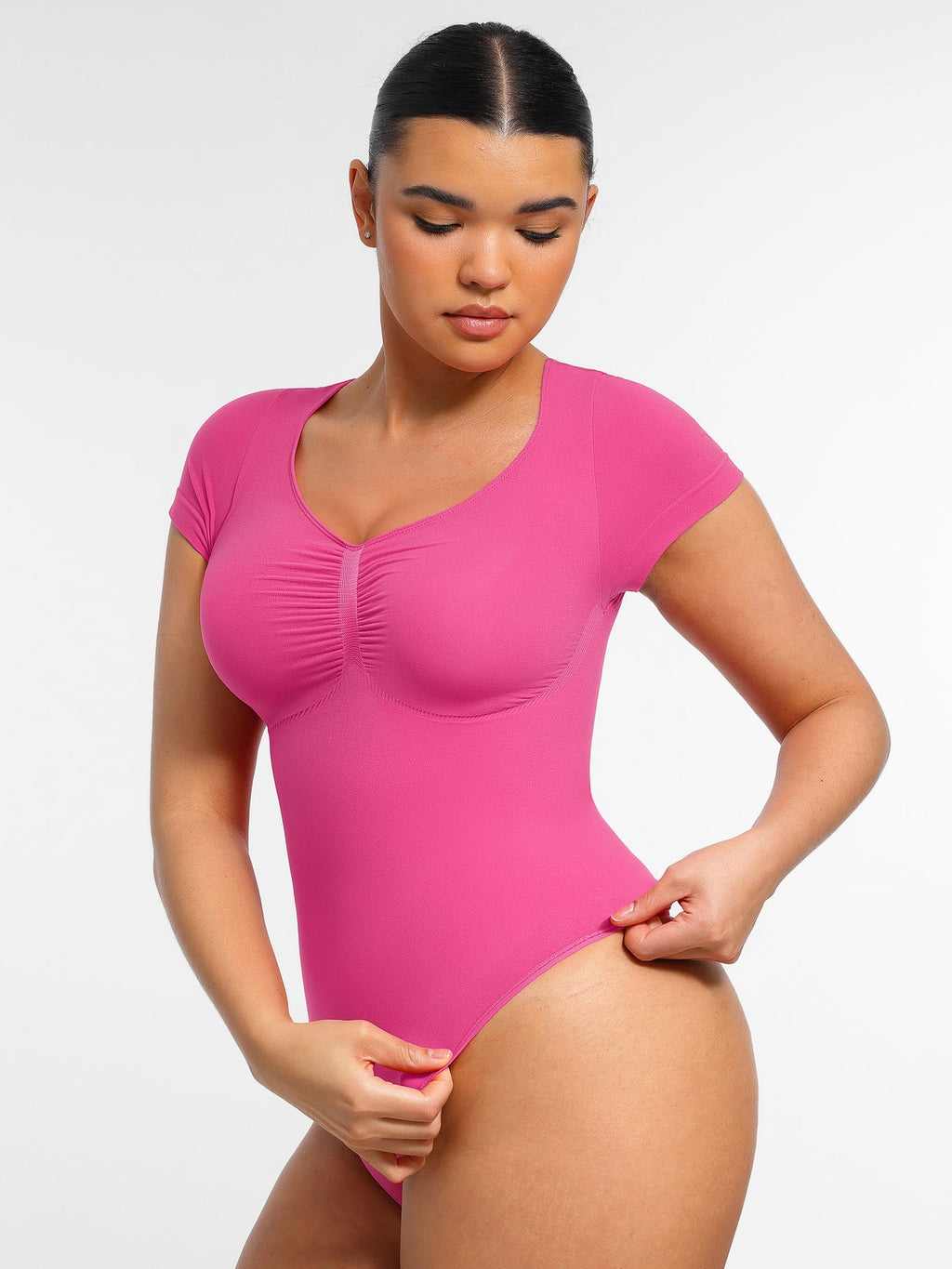 Tummy Control Seamless Short-Sleeve Bodysuit