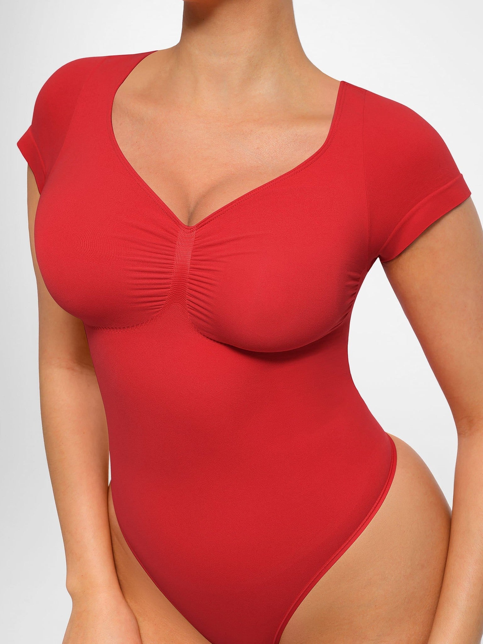 Tummy Control Seamless Short-Sleeve Bodysuit