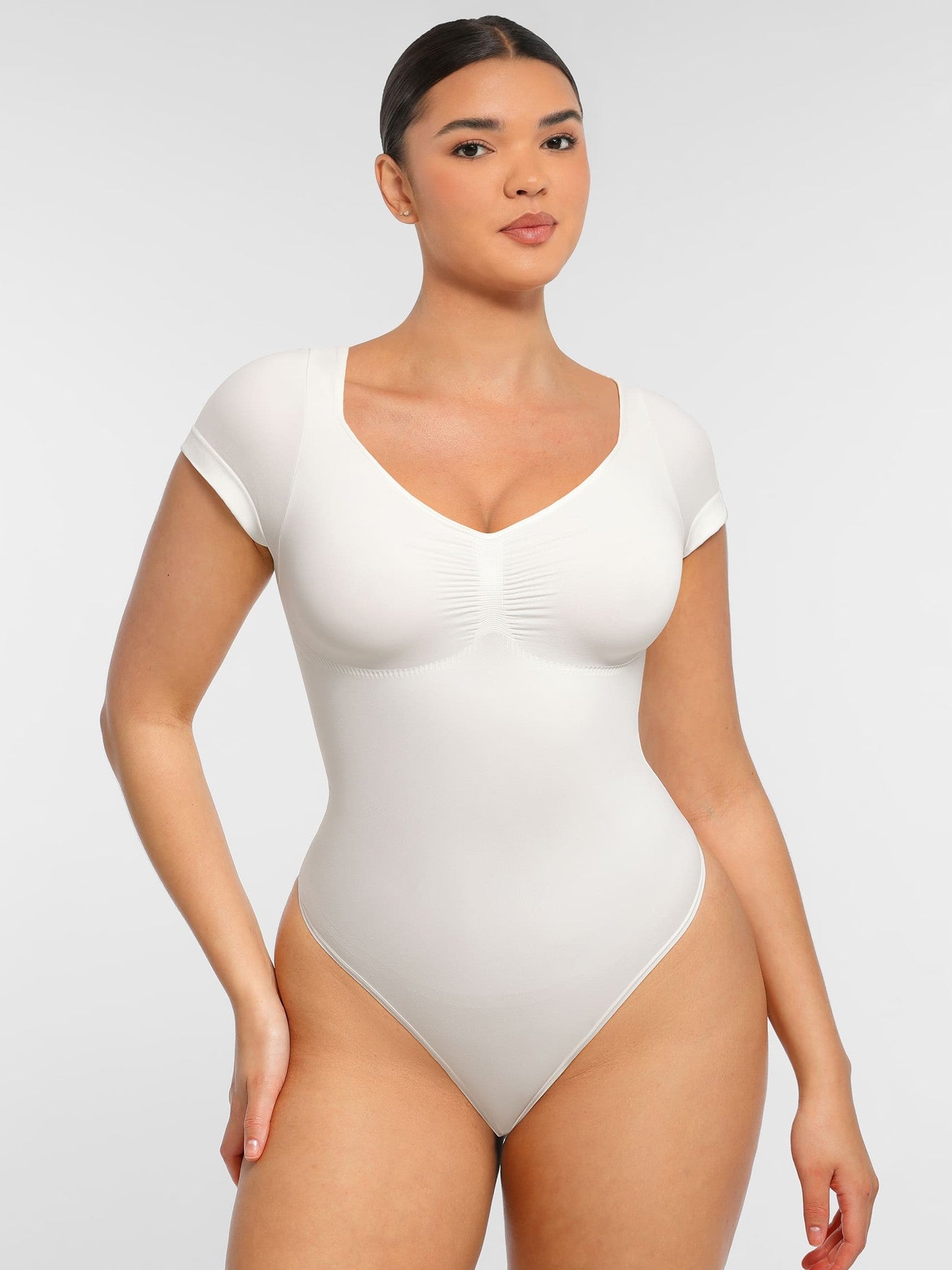 Tummy Control Seamless Short-Sleeve Bodysuit