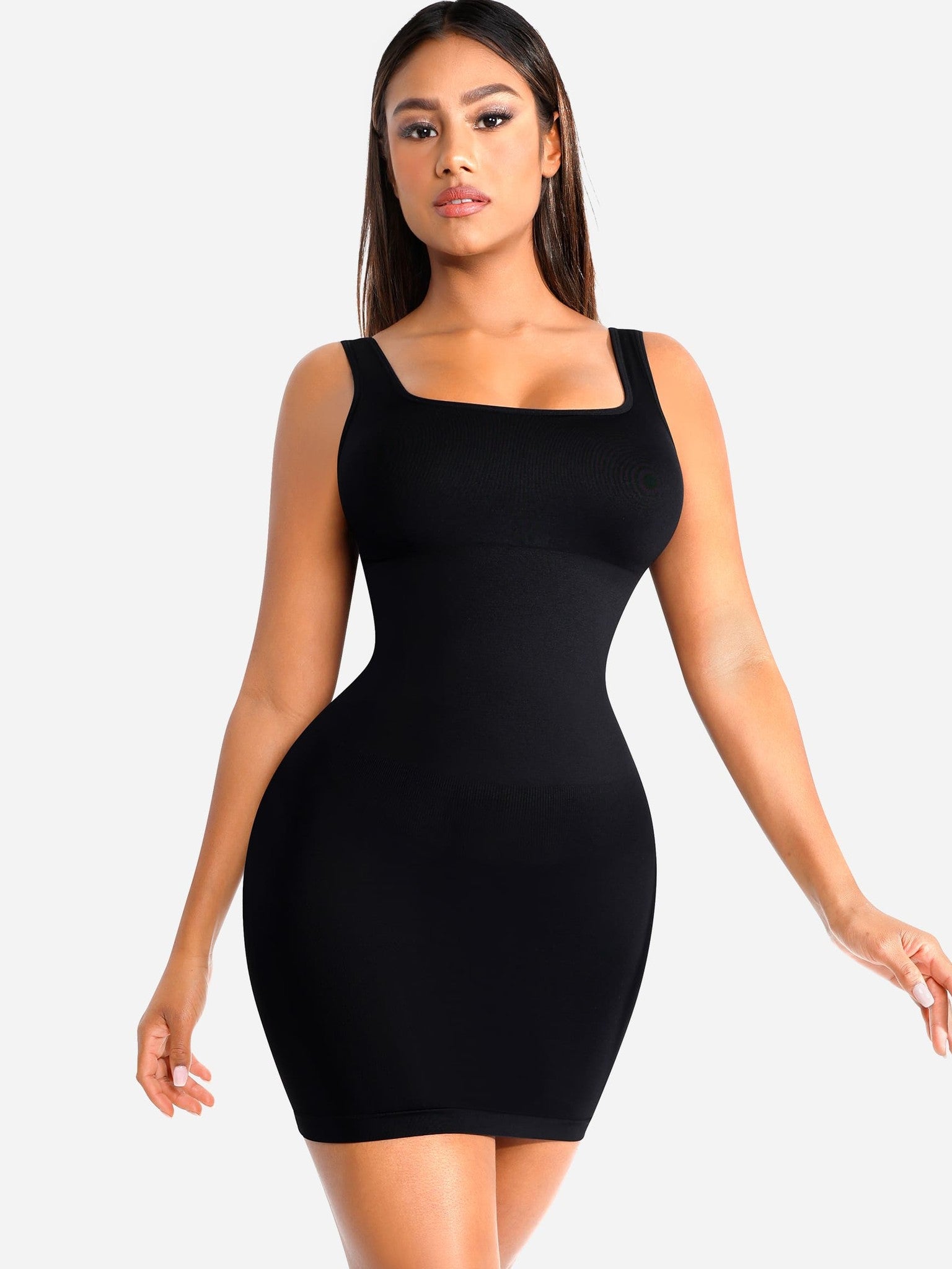 Tummy Control Square Neck Everyday Dress