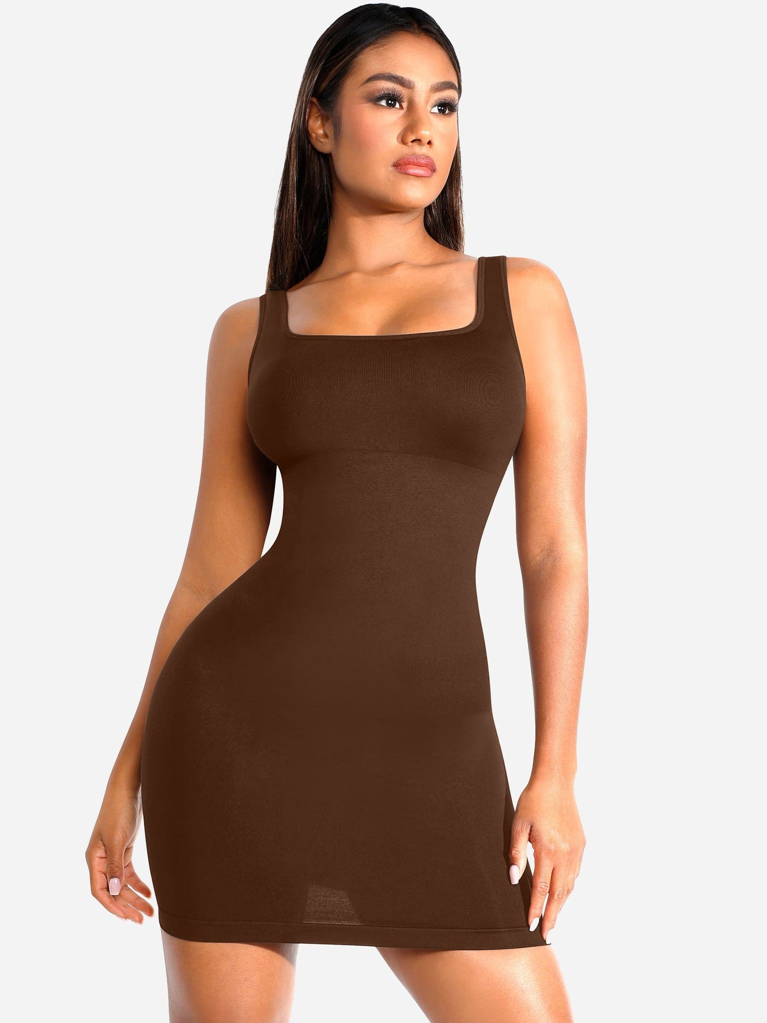 Tummy Control Square Neck Everyday Dress