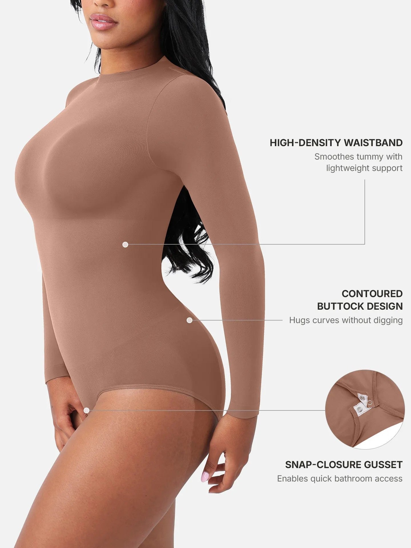 Feelingirl Seamless Ultra-Soft Crew Neck Bodysuit