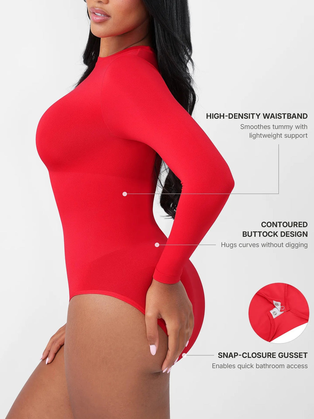 Feelingirl Seamless Ultra-Soft Crew Neck Bodysuit