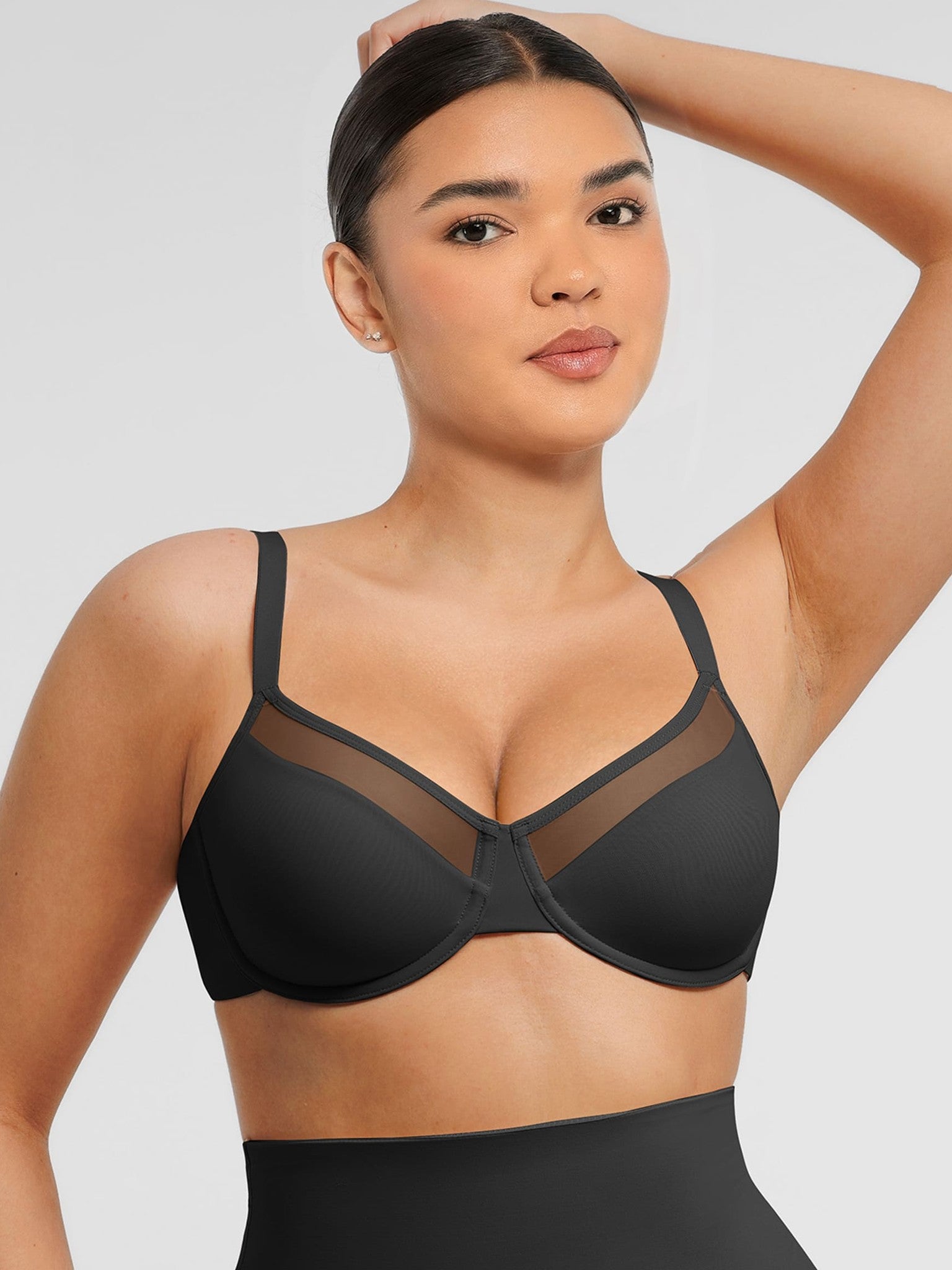 Feelingirl Sheer Mesh Full Coverage Unpadded Underwire Bra