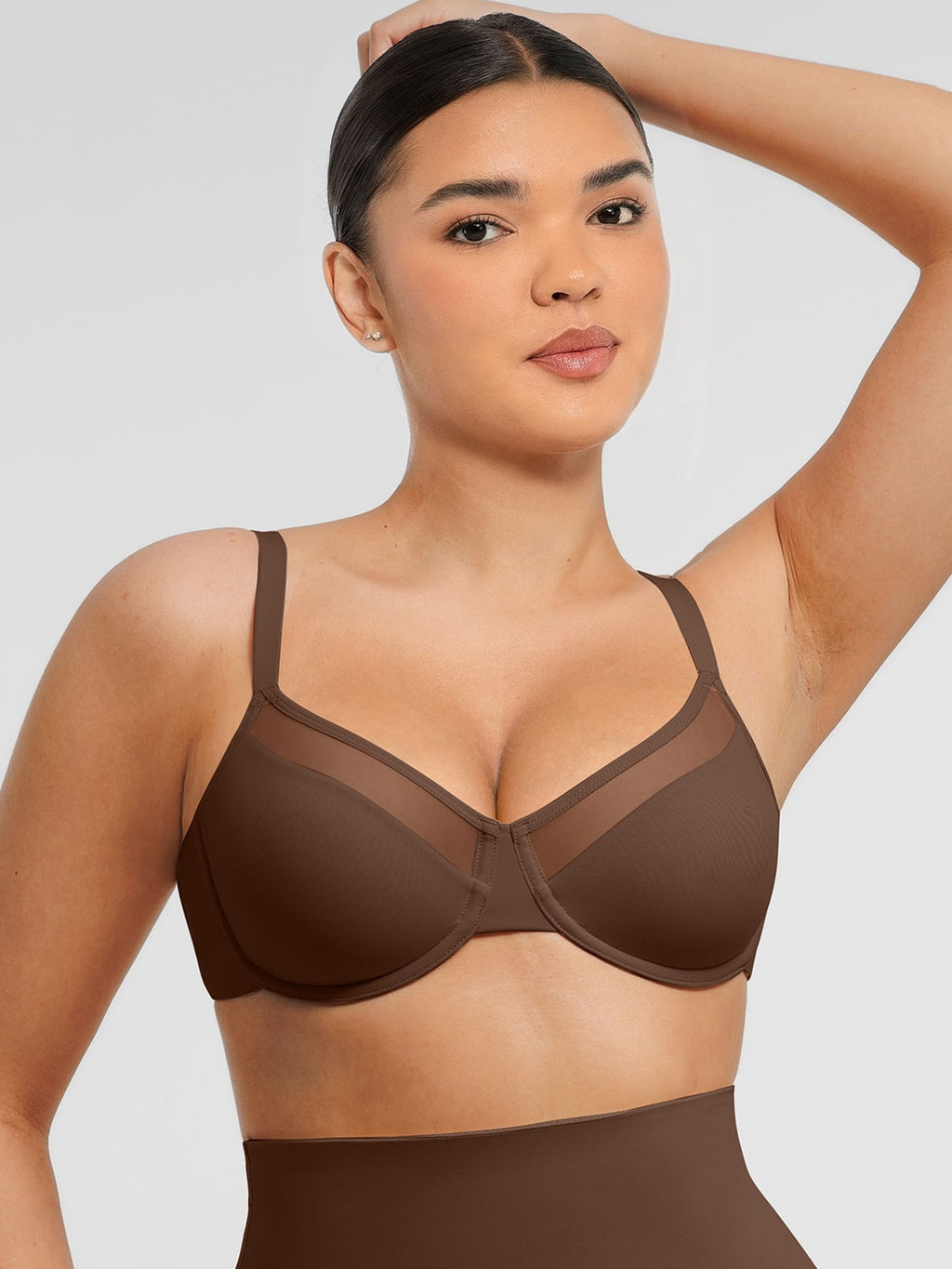 Feelingirl Sheer Mesh Full Coverage Unpadded Underwire Bra