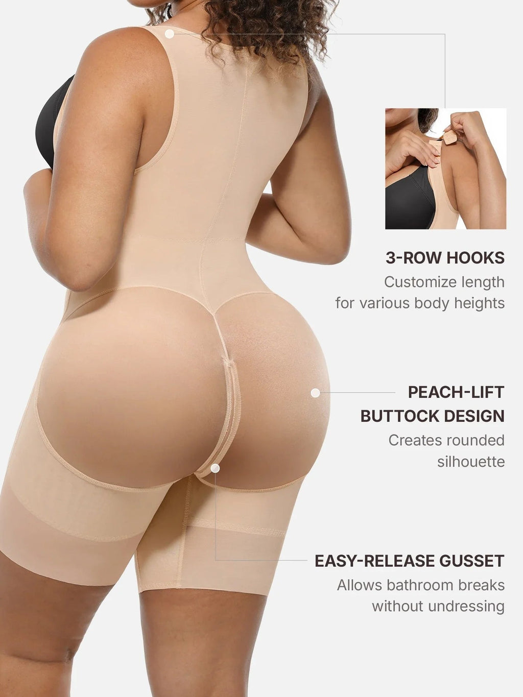 U-Shaped Faja Tummy Control Butt Lift Bodysuit