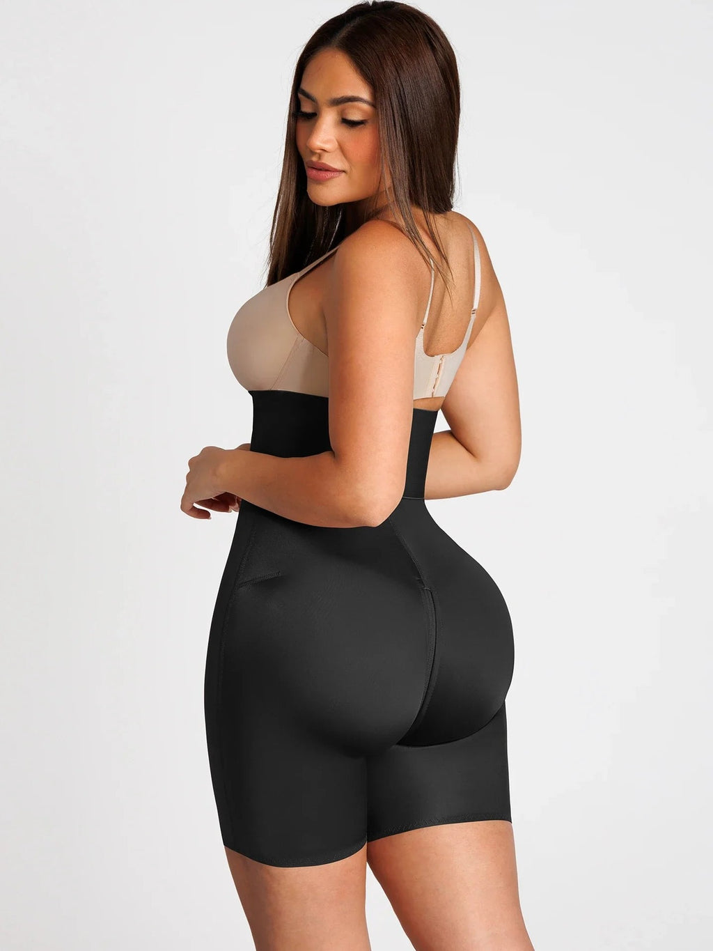 Feelingirl Wide Waistband Tummy Control Butt Lifting Shaping Shorts
