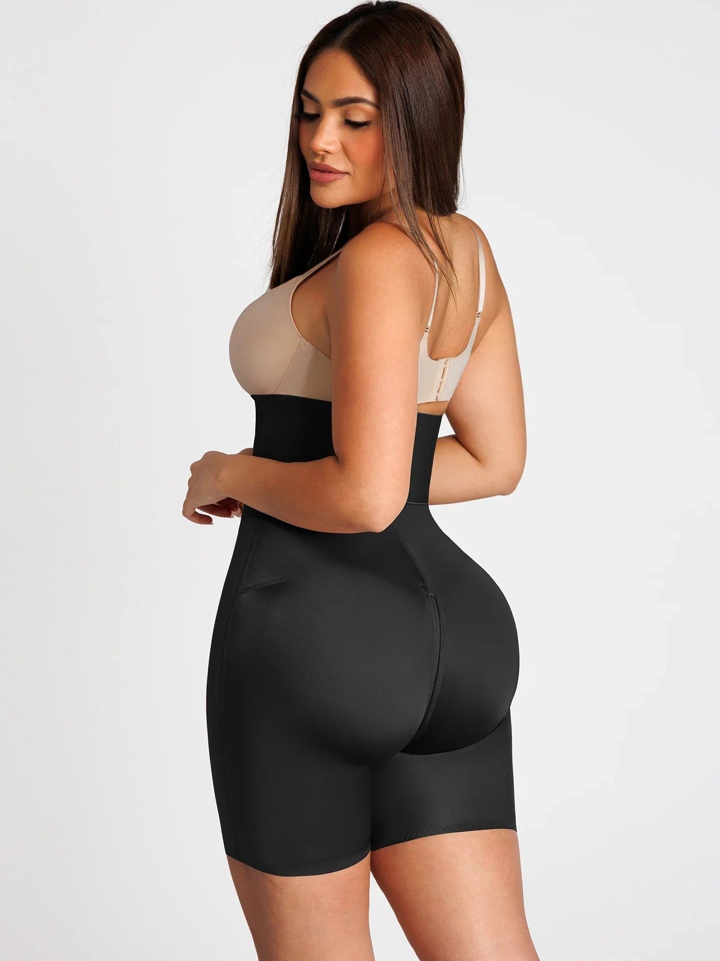 Feelingirl Wide Waistband Tummy Control Butt Lifting Shaping Shorts