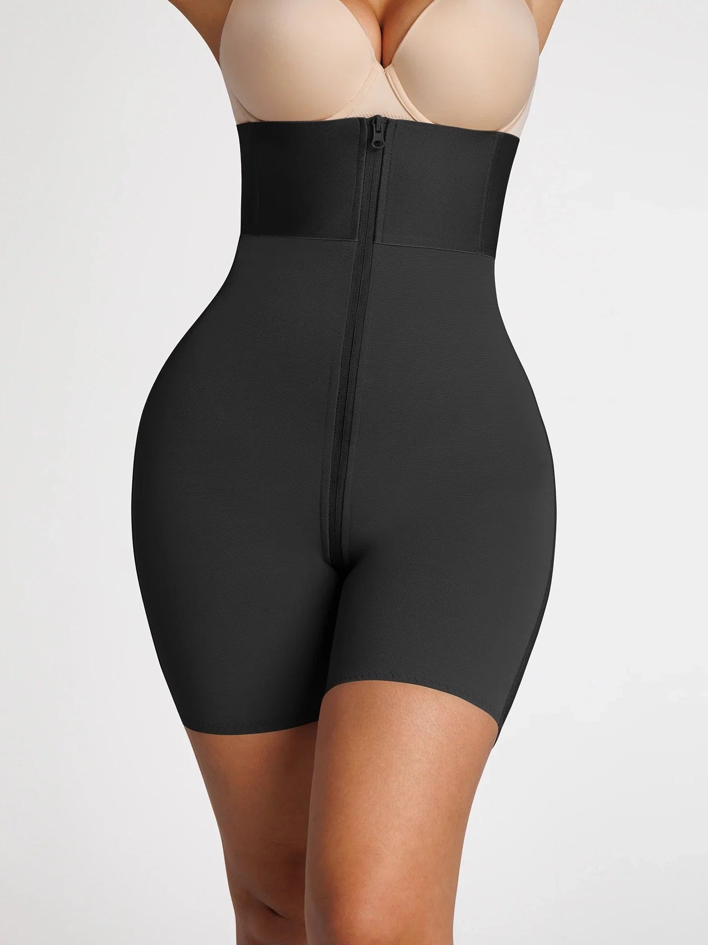 Feelingirl Wide Waistband Tummy Control Butt Lifting Shaping Shorts