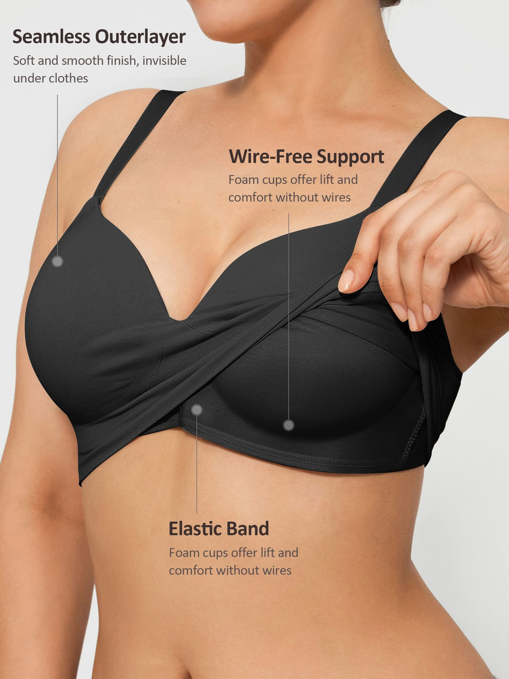 Wireless Push-Up Seamless Full Coverage Bra Bundle