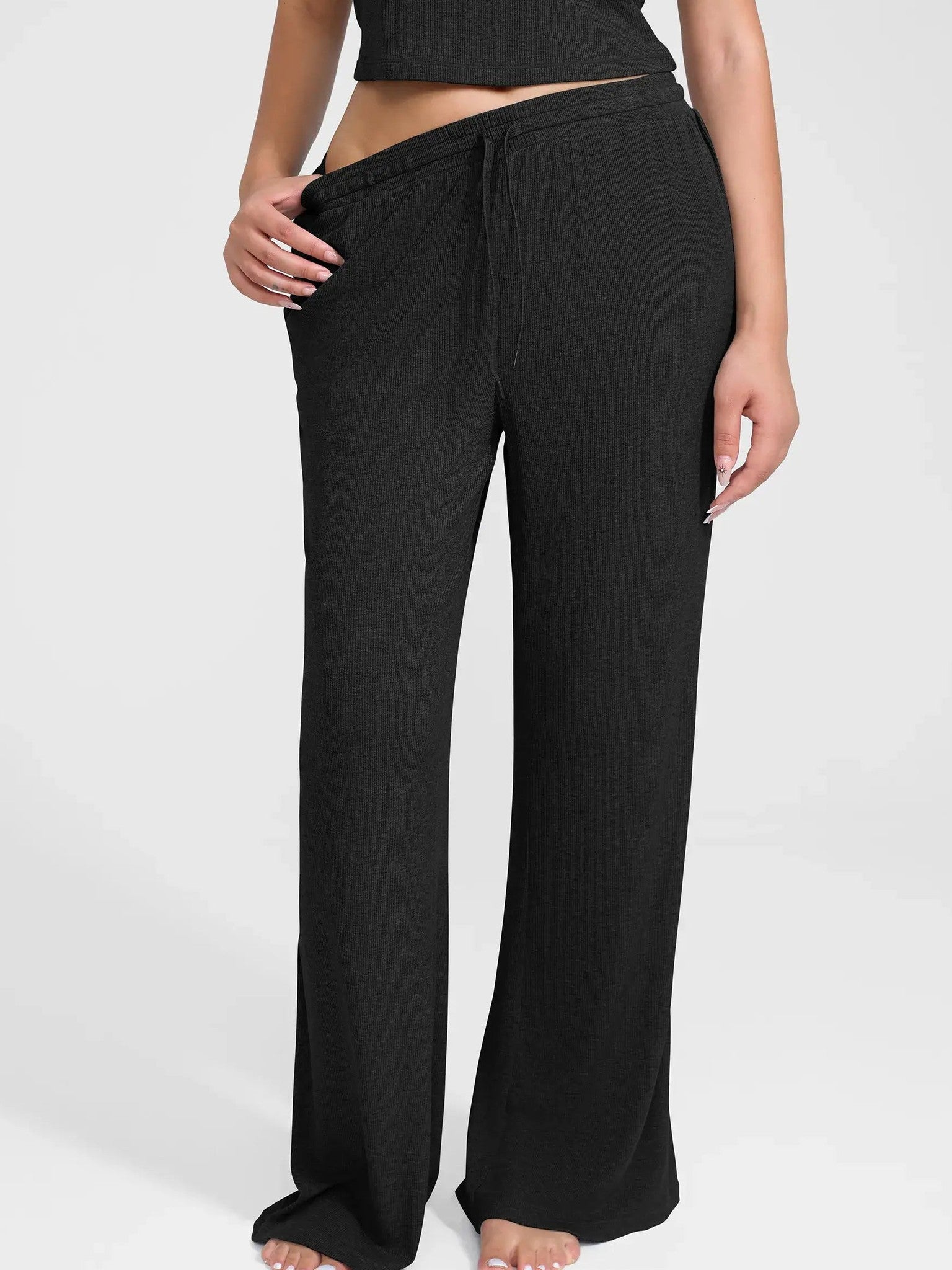Feelingirl Breathable Ribbed Loungewear Pants