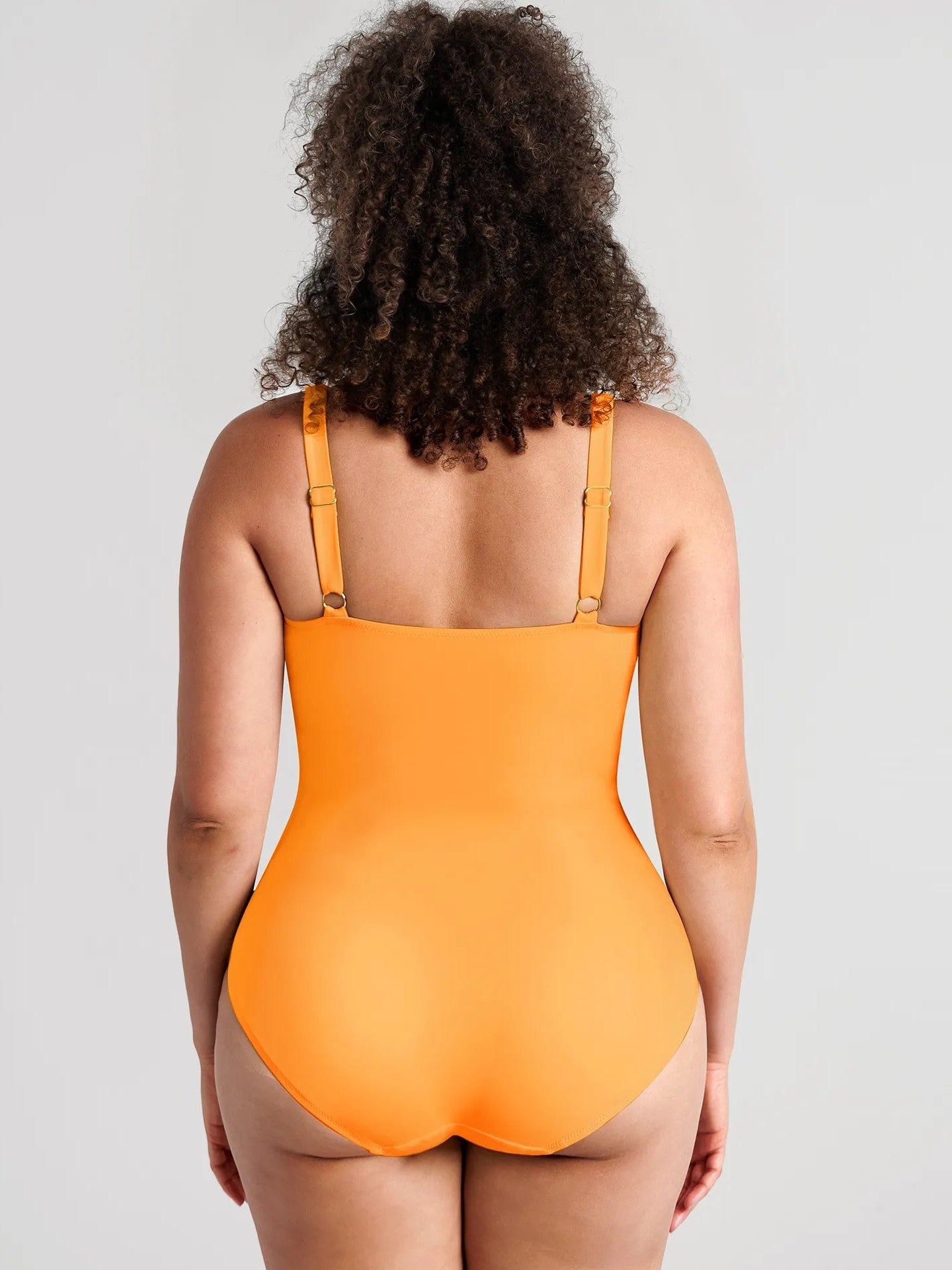 Feelingirl Deep V Metal Ring Ruched Sculpting Swimsuit