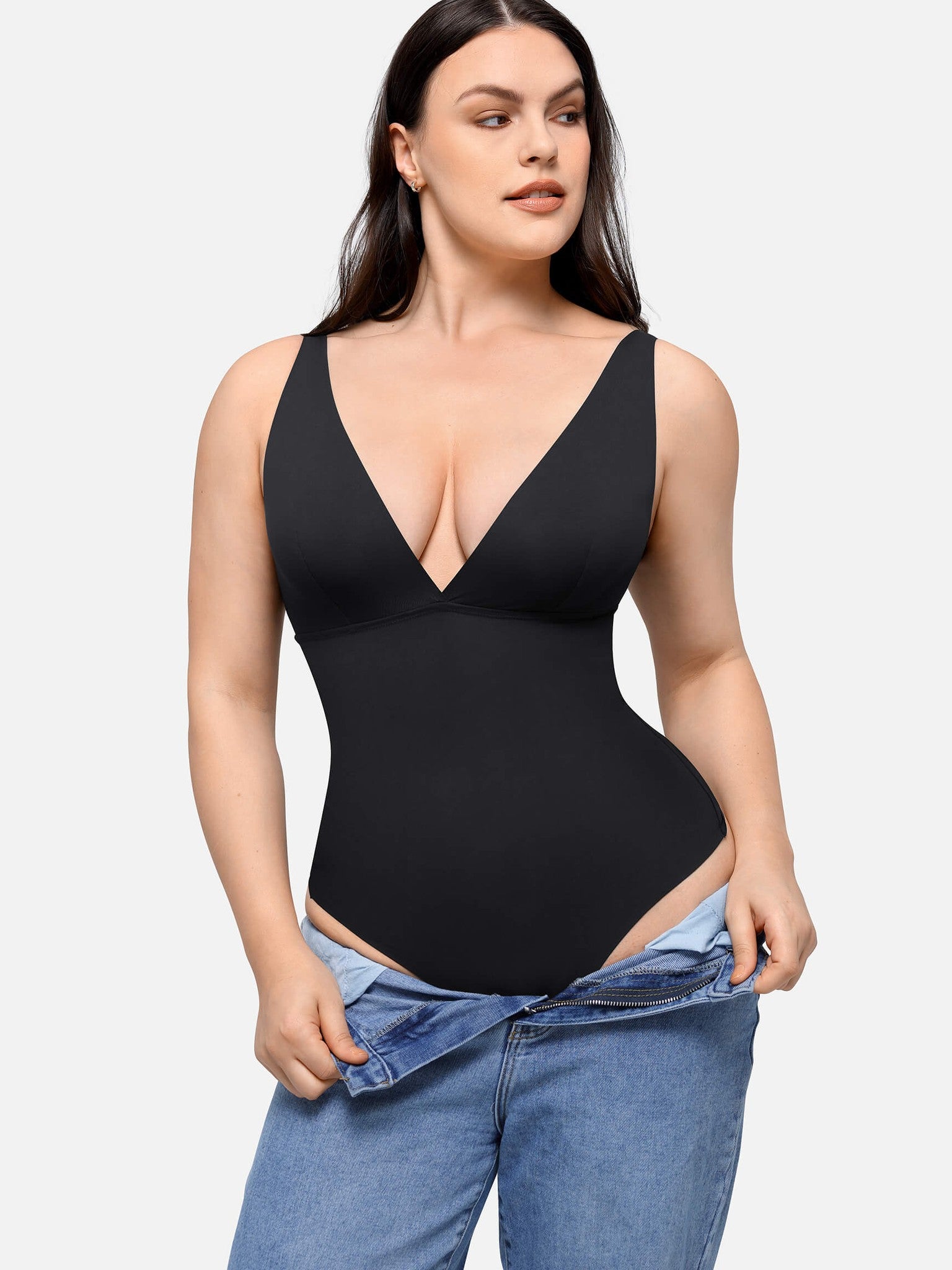 Plunge Breathable Seamless Shaping Bodysuit