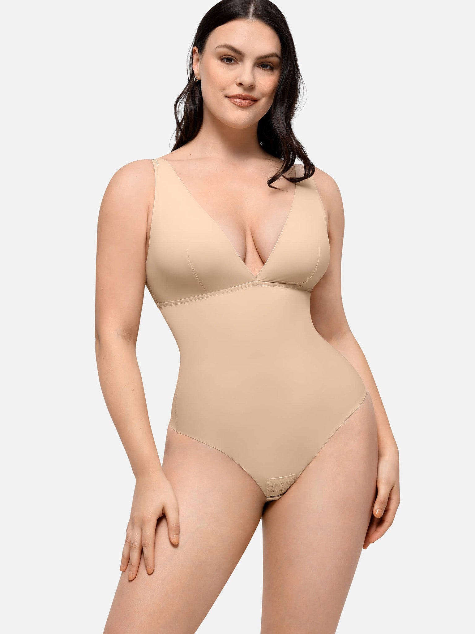 Plunge Breathable Seamless Shaping Bodysuit