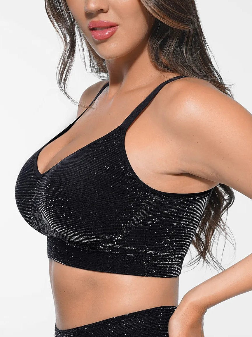 Feelingirl Invisible Shimmer Wireless Comfort Bra & Panty
