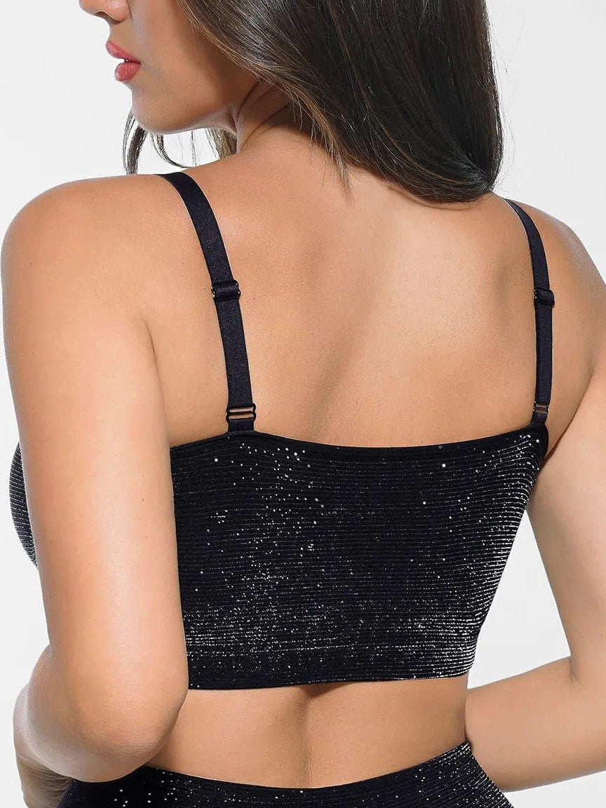 Feelingirl Invisible Shimmer Wireless Comfort Bra & Panty