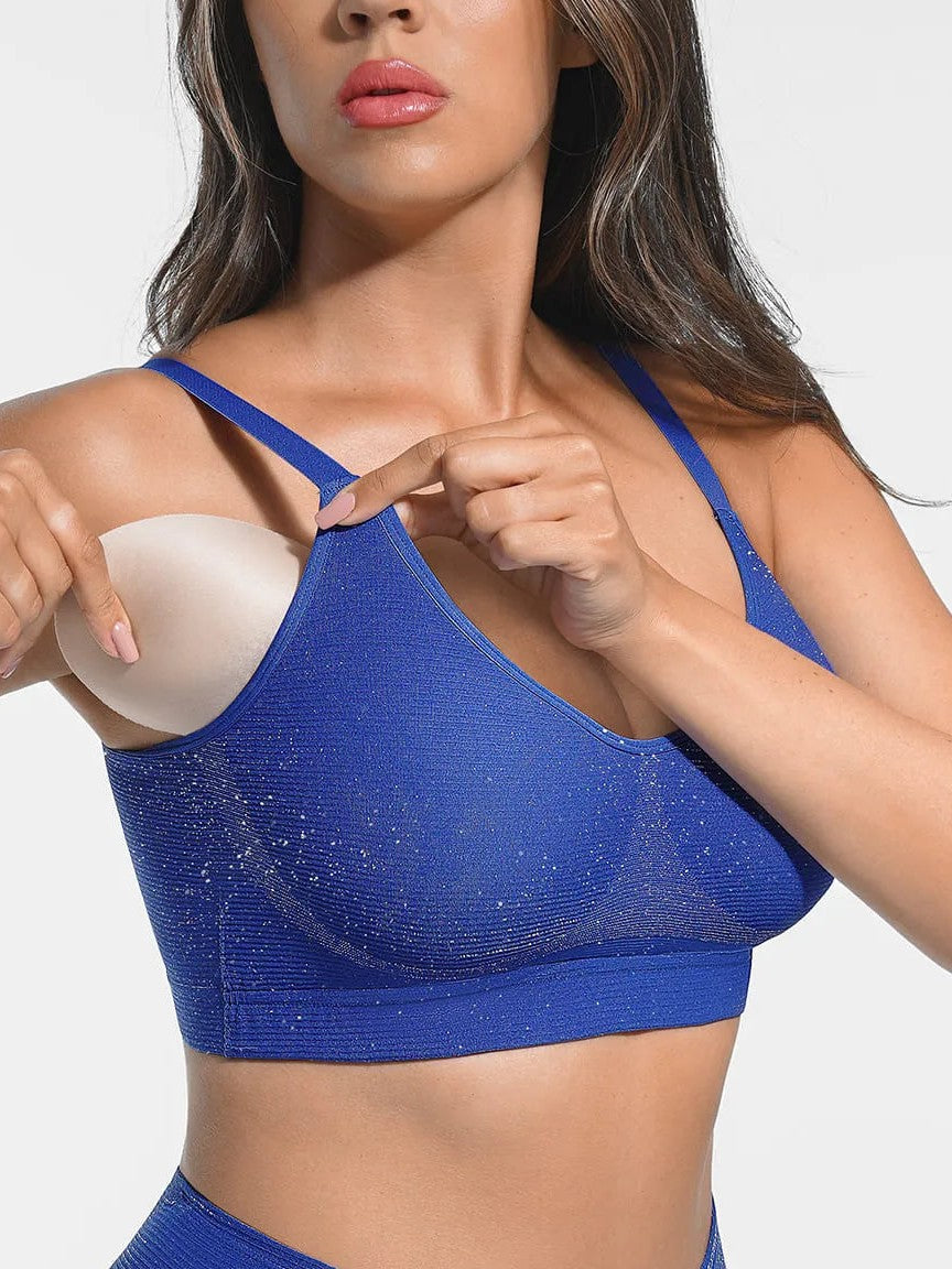 Feelingirl Invisible Shimmer Wireless Comfort Bra & Panty