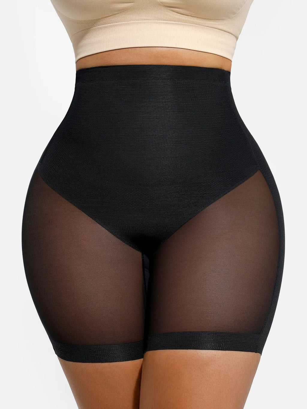 Mesh Tummy Control Bodysuit & Shorts Set
