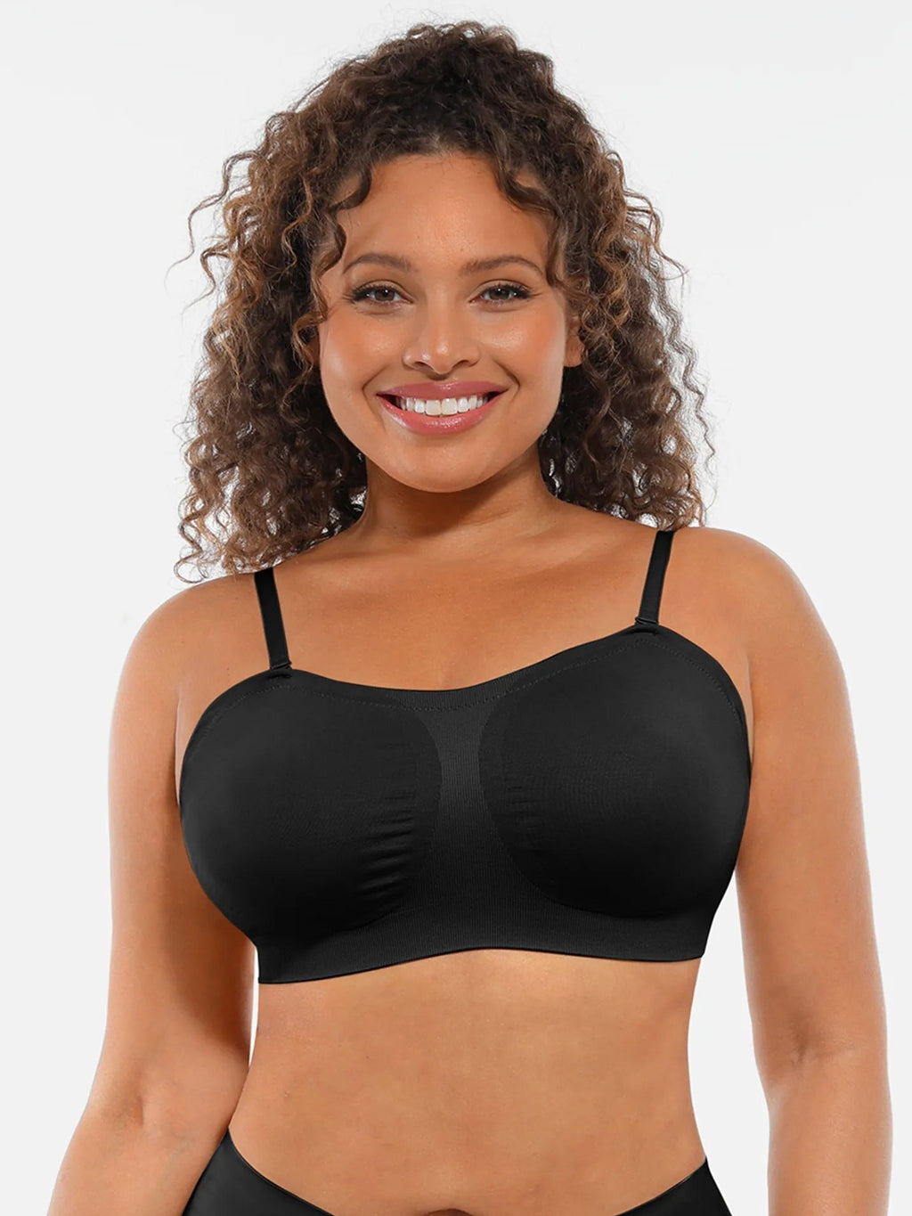 Feelingirl Seamless Strapless Anti-Slip Removable Pads Bra