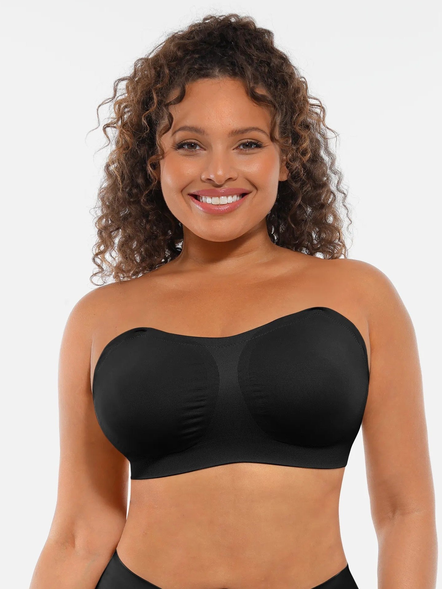 Feelingirl Seamless Strapless Anti-Slip Removable Pads Bra
