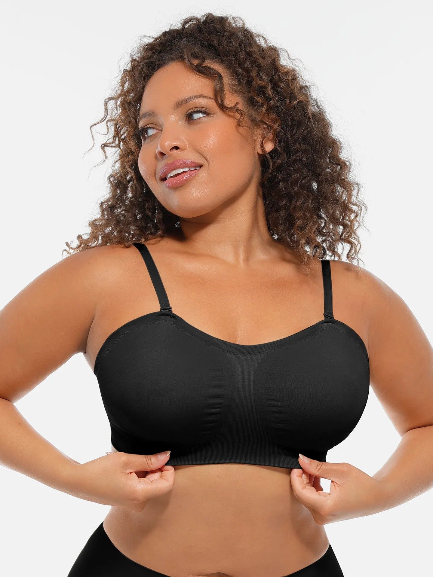 Feelingirl Seamless Strapless Anti-Slip Removable Pads Bra