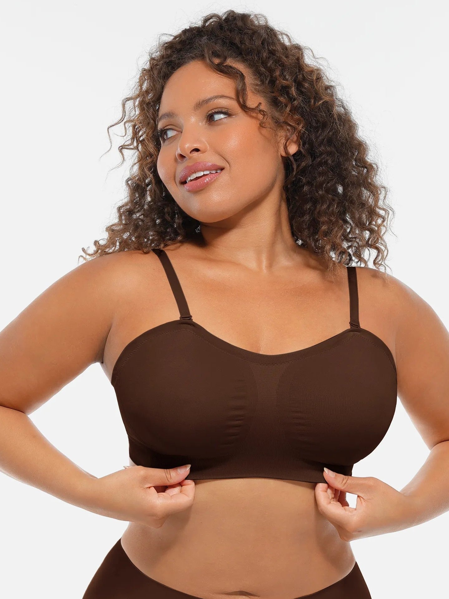 Feelingirl Seamless Strapless Anti-Slip Removable Pads Bra