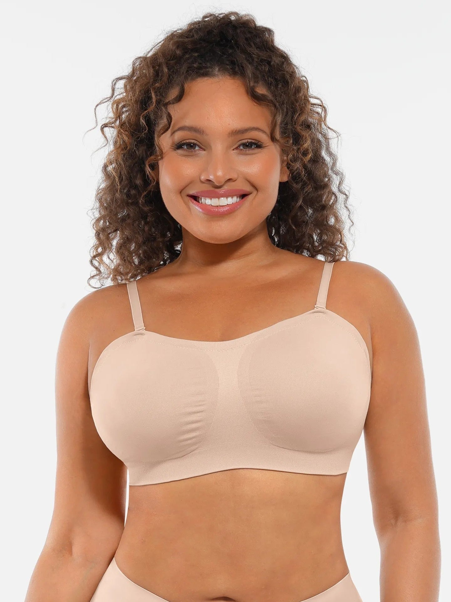 Feelingirl Seamless Strapless Anti-Slip Removable Pads Bra