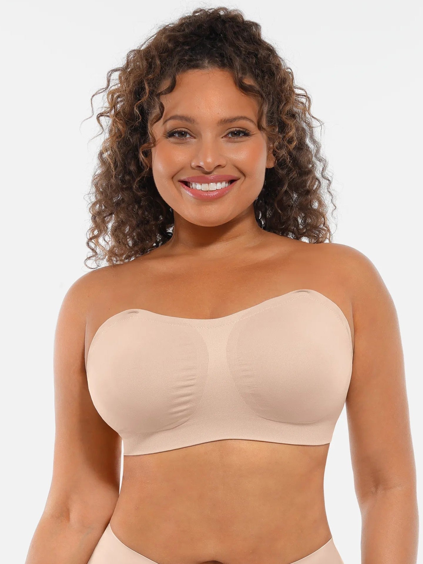 Feelingirl Seamless Strapless Anti-Slip Removable Pads Bra