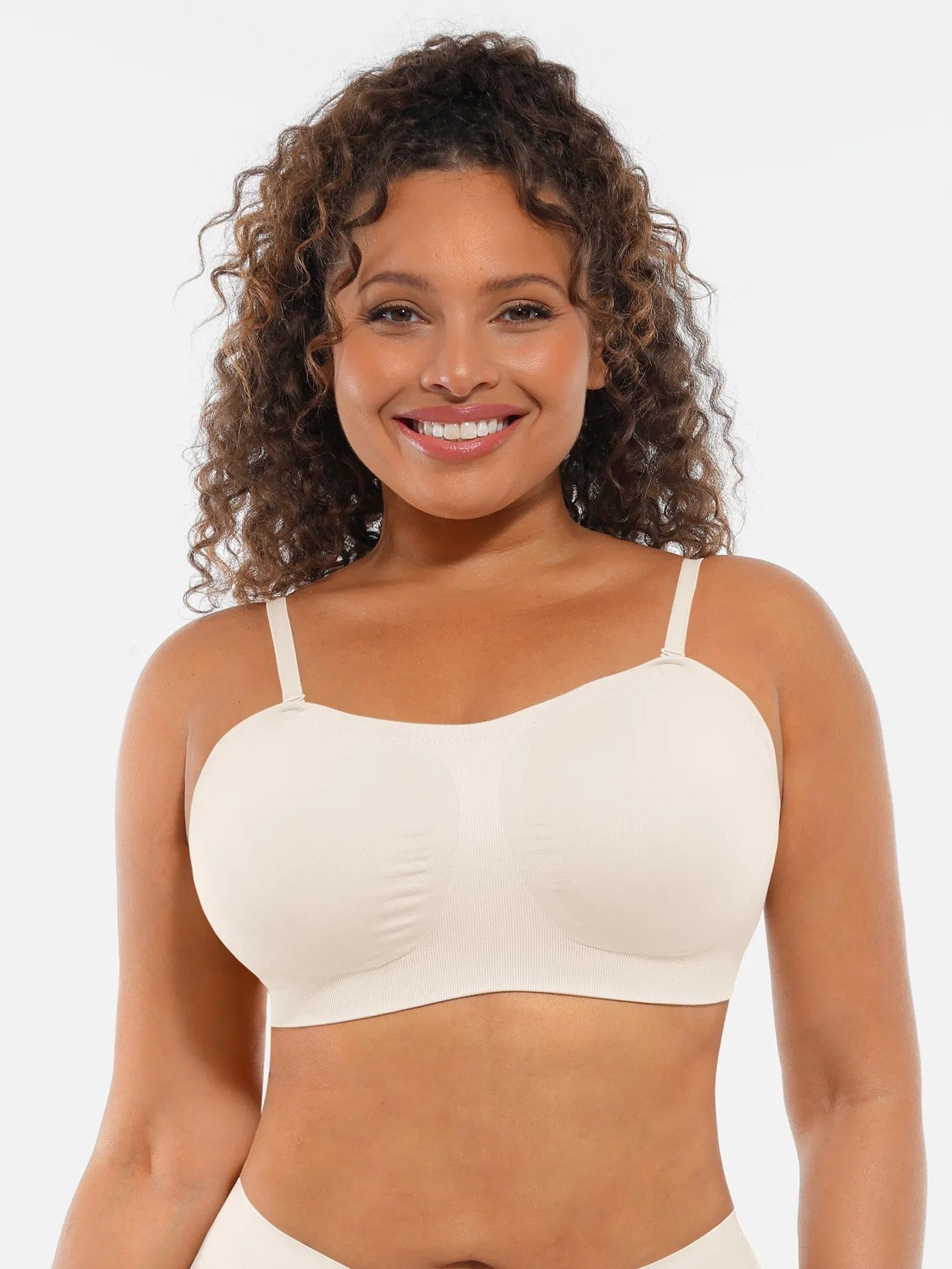 Feelingirl Seamless Strapless Anti-Slip Removable Pads Bra