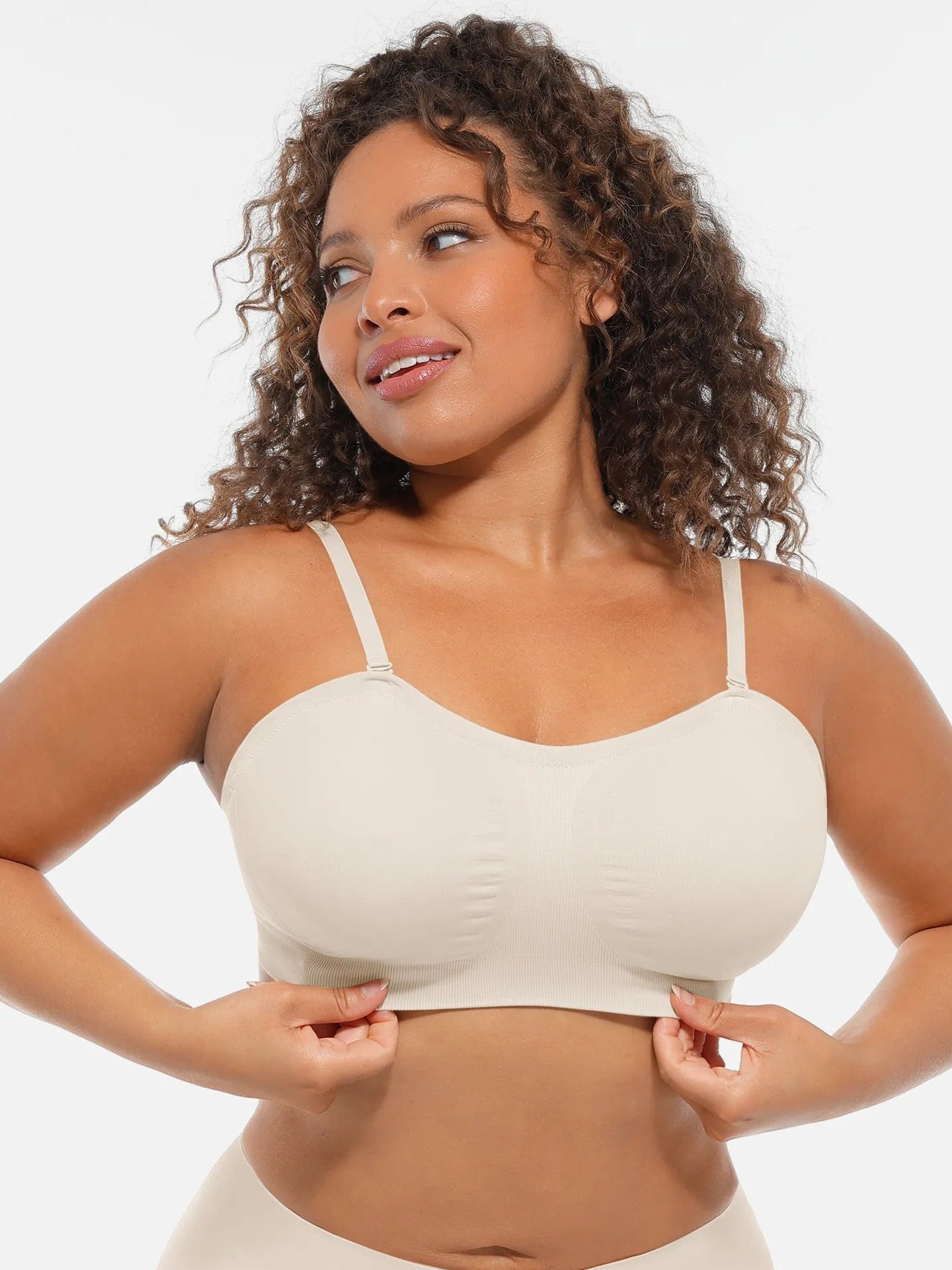 Feelingirl Seamless Strapless Anti-Slip Removable Pads Bra