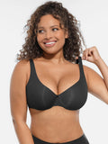 Adjustable-Strap Underwire Deep V-neck Bra