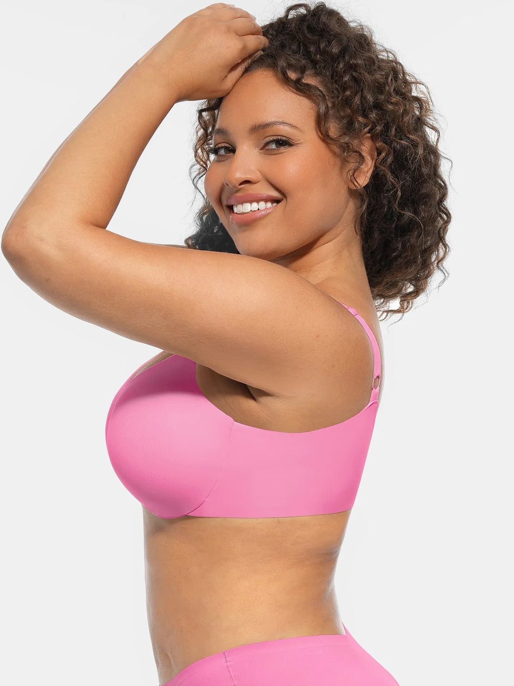 Adjustable-Strap Underwire Deep V-neck Bra
