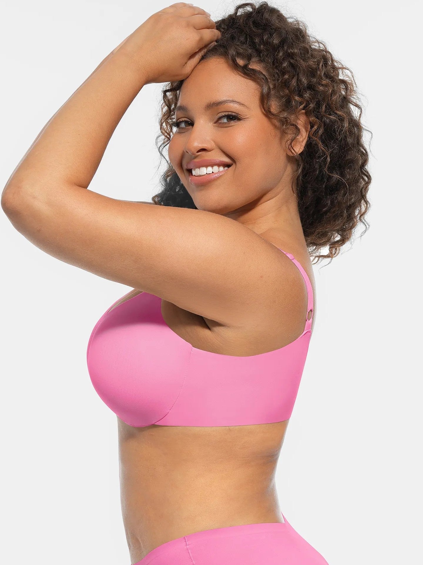 Adjustable-Strap Underwire Deep V-neck Bra