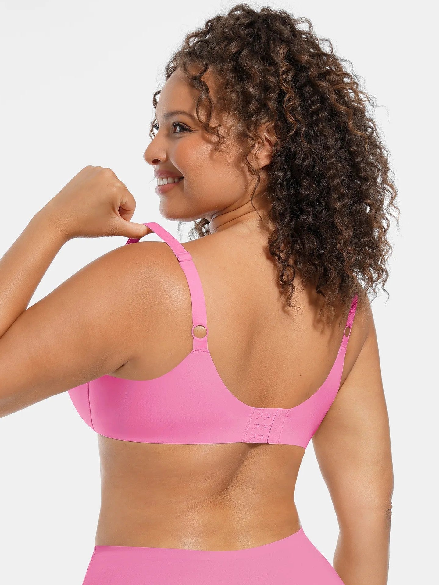 Adjustable-Strap Underwire Deep V-neck Bra