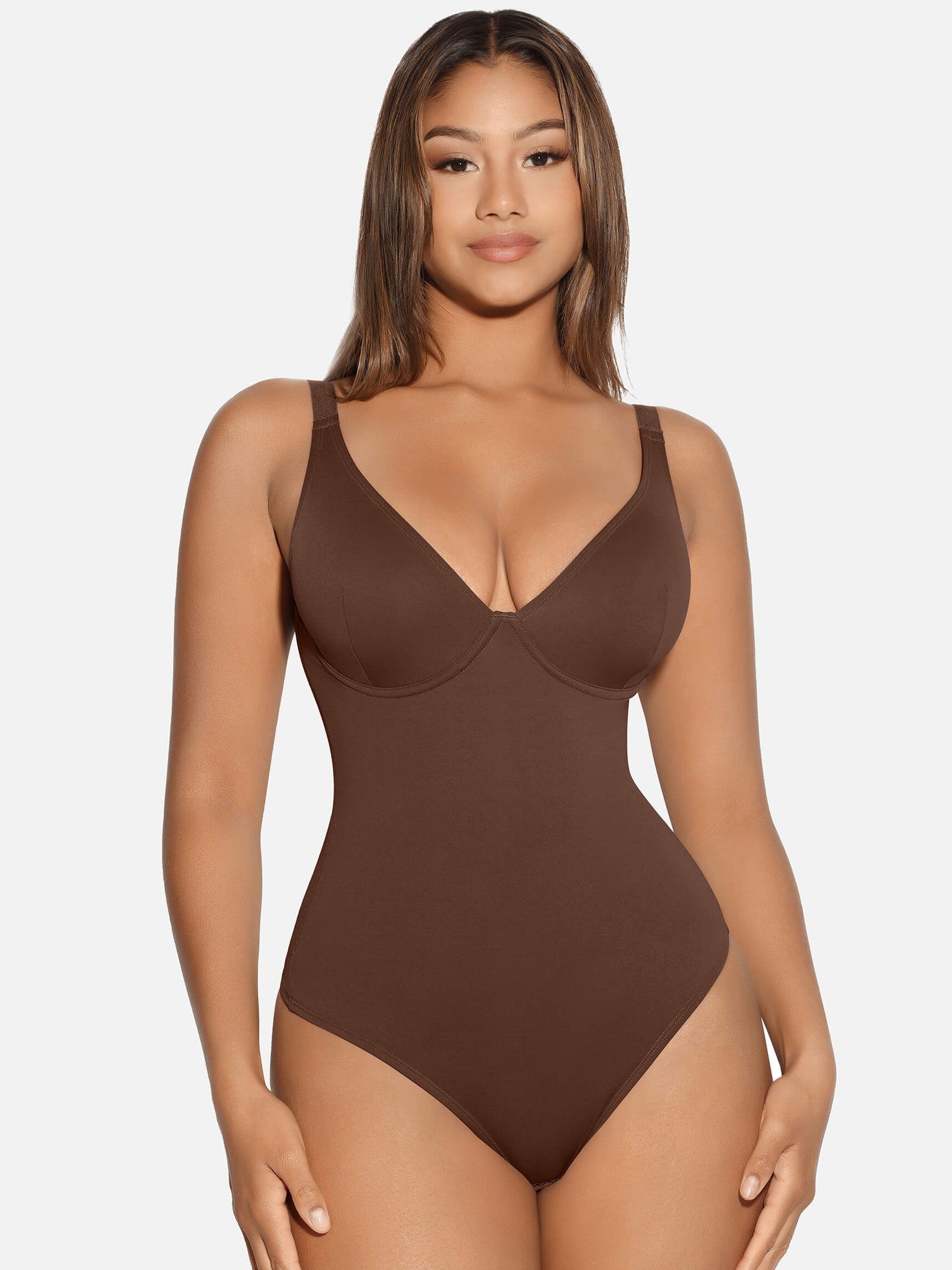 V-Neck Tummy Control Sculpt Bodysuit