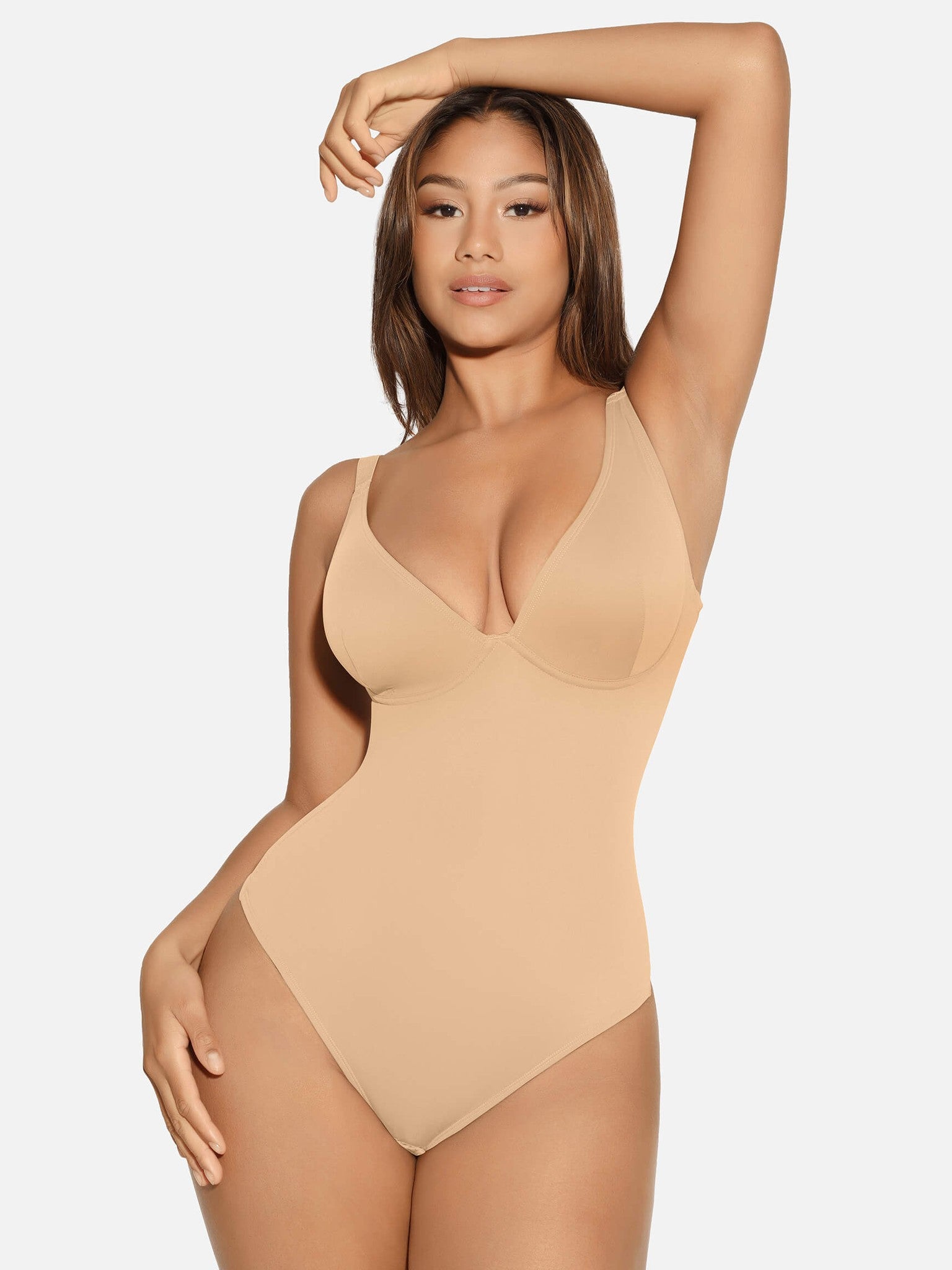 V-Neck Tummy Control Sculpt Bodysuit