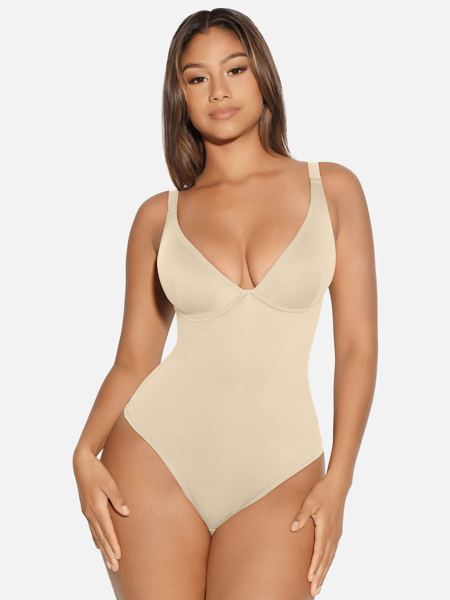 V-Neck Tummy Control Sculpt Bodysuit