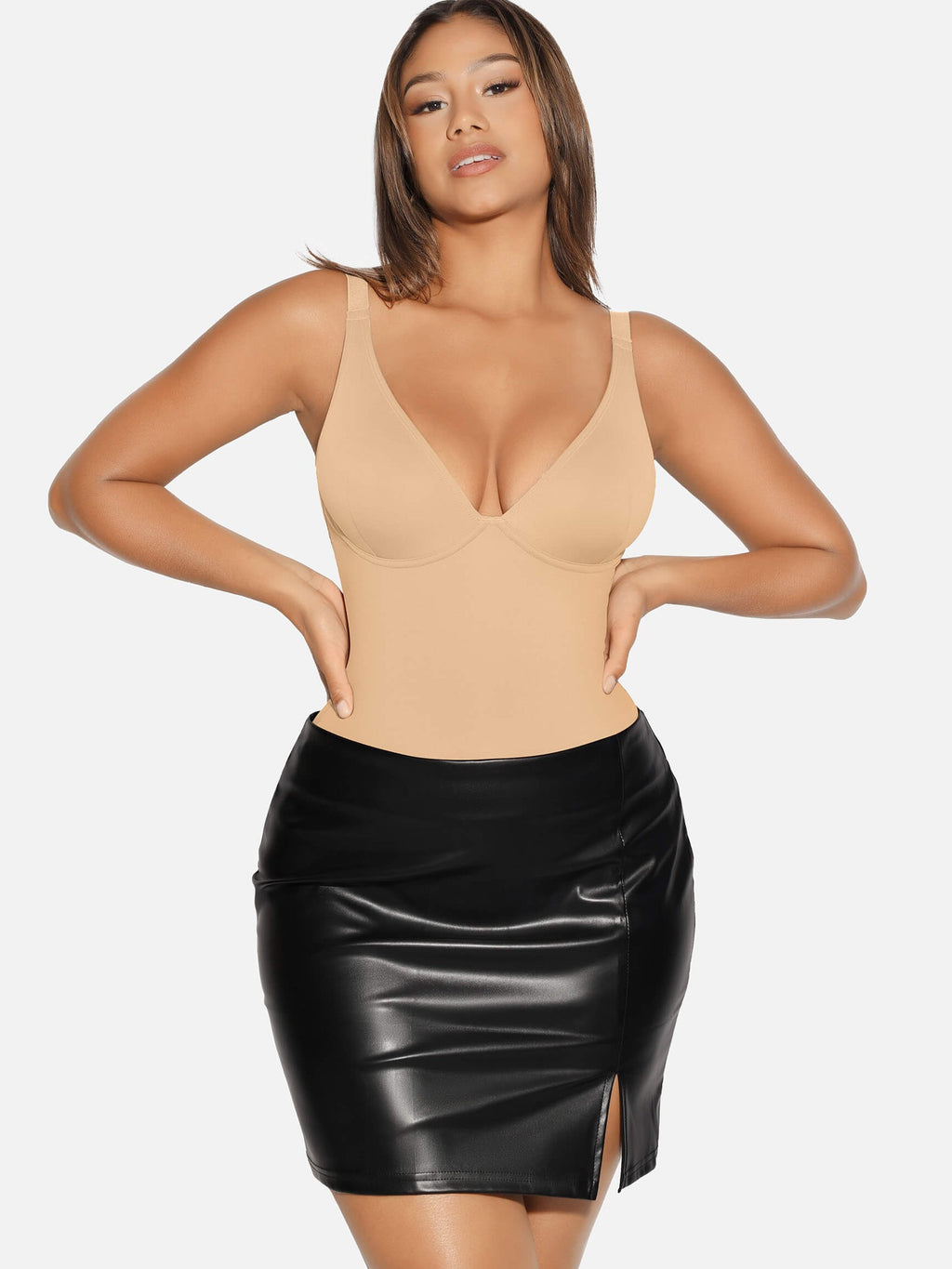 V-Neck Tummy Control Sculpt Bodysuit