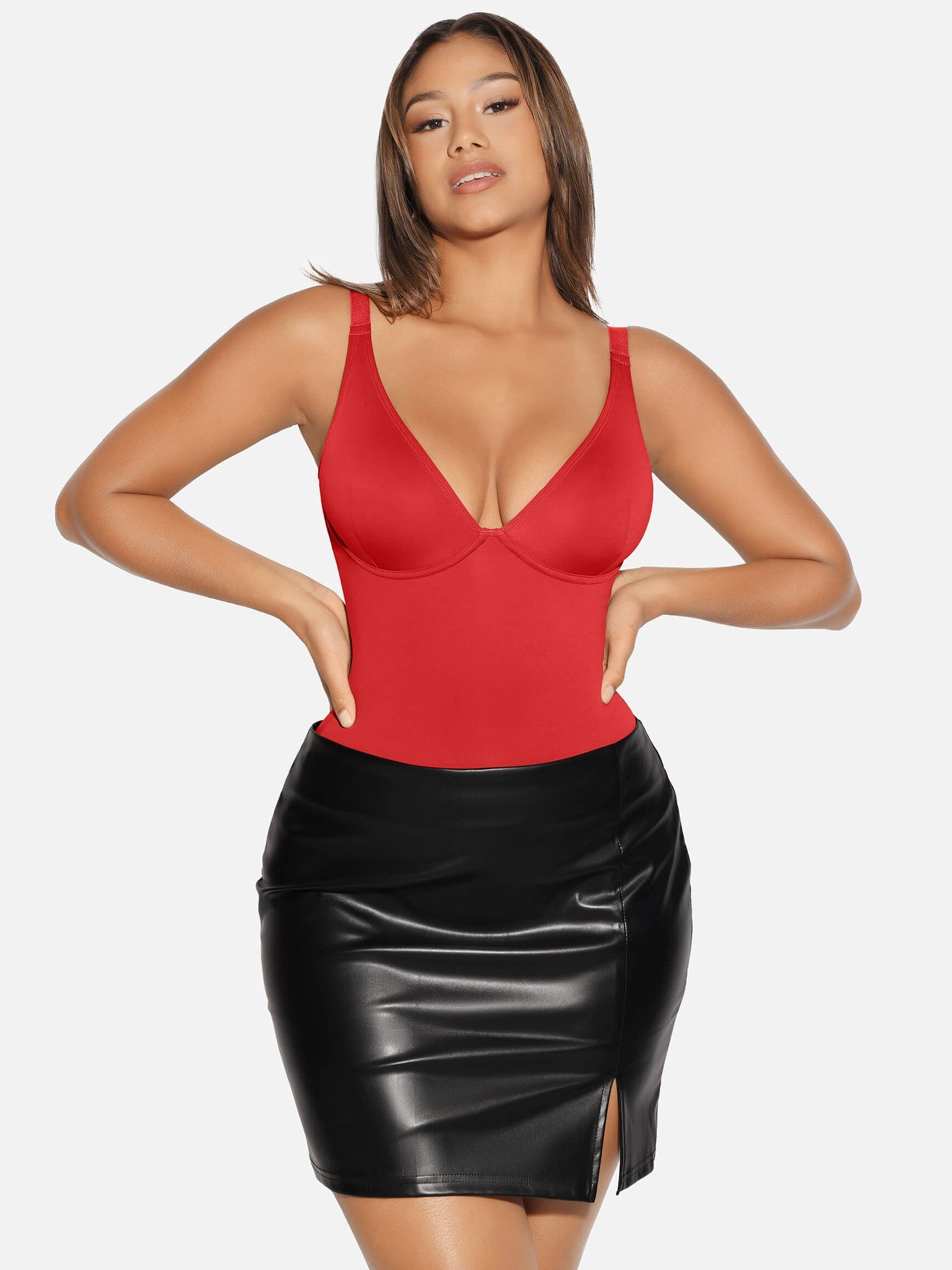 V-Neck Tummy Control Sculpt Bodysuit