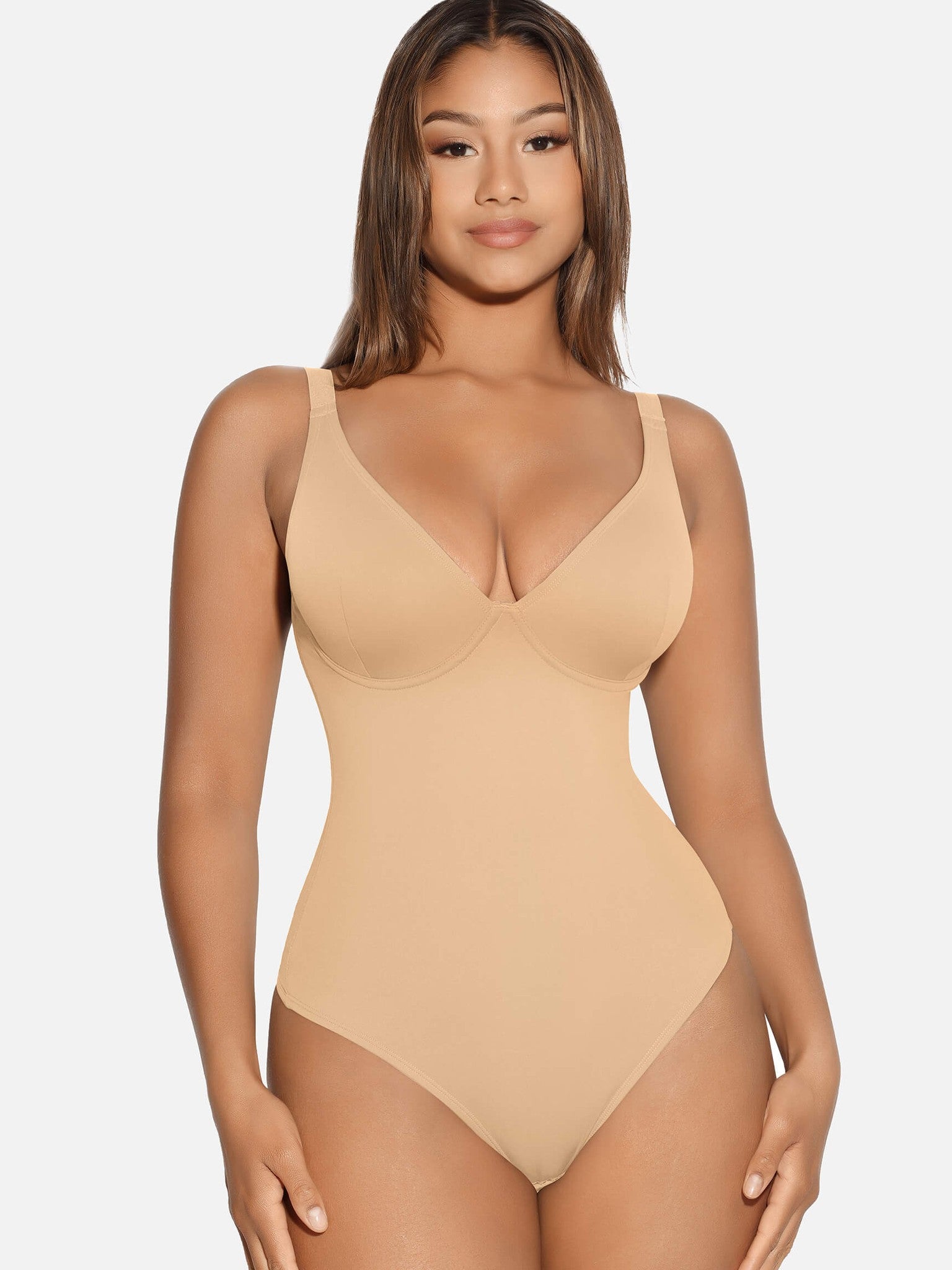 V-Neck Tummy Control Sculpt Bodysuit