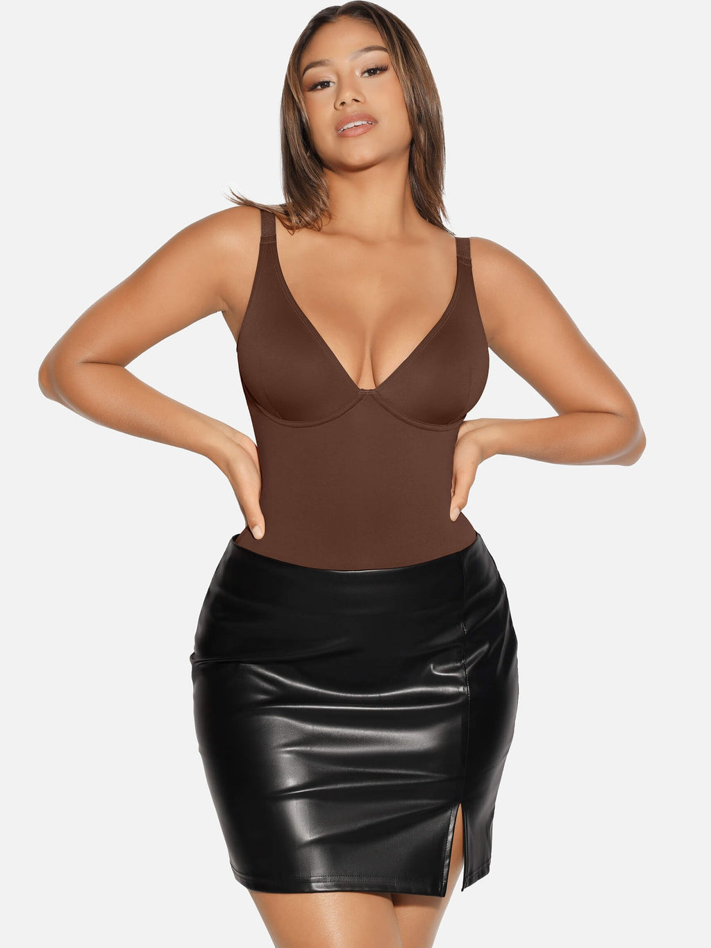 V-Neck Tummy Control Sculpt Bodysuit